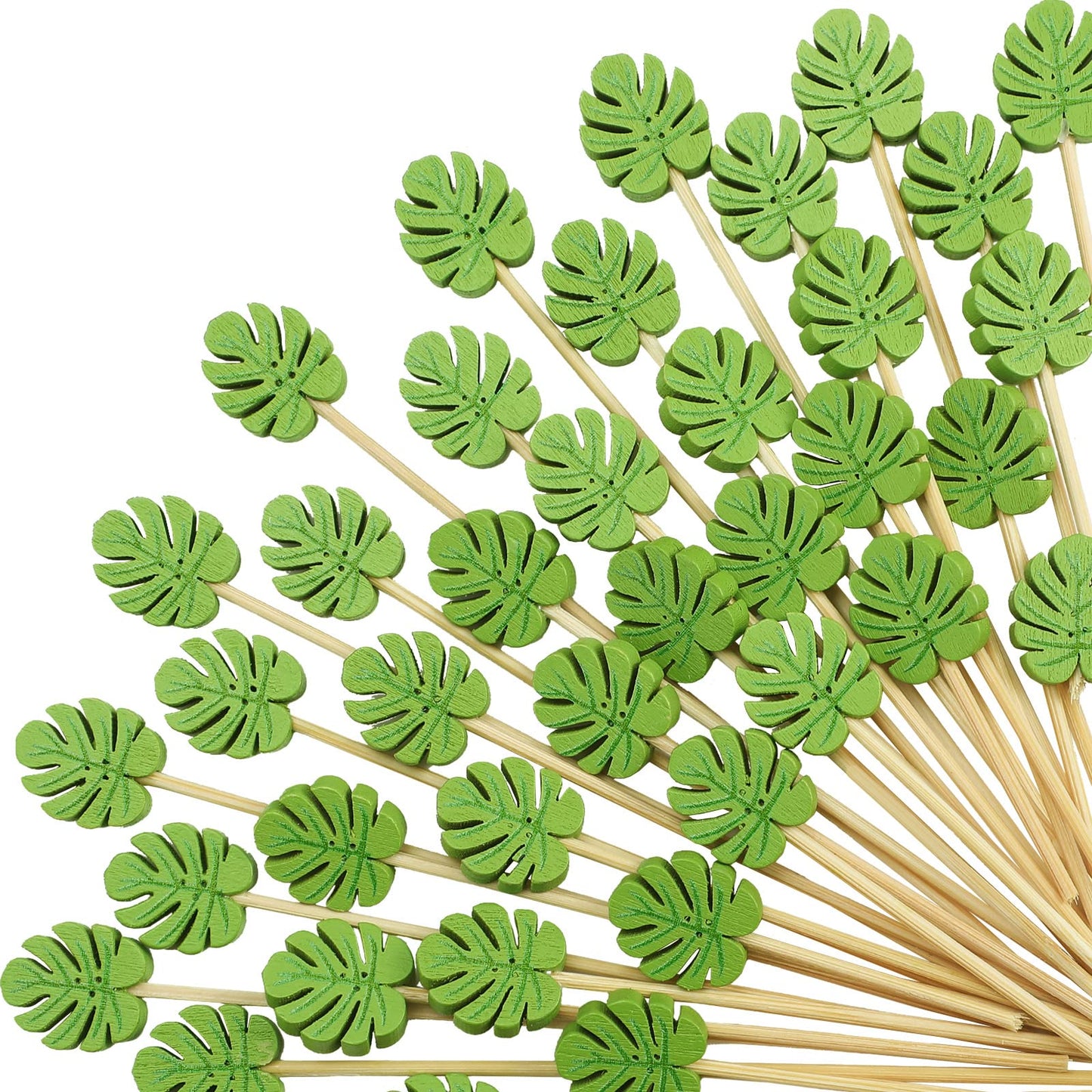 Tulip Cocktail Picks – Bamboo Toothpicks for Appetizers, Summer Party Skewers, Disposable Food Sticks 200 Pcs