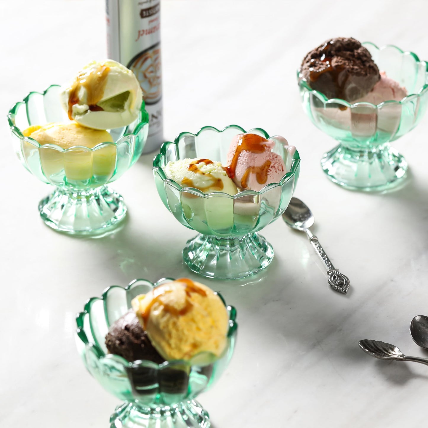 Set of 5oz Footed Tulip Glass Dessert Cups – Perfect for Ice Cream, Sundaes, Fruit, Snacks, Cocktails & Holiday Parties