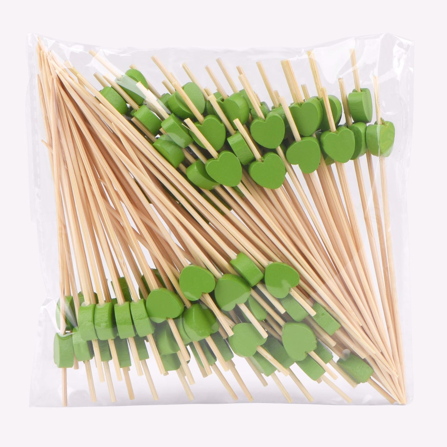 Heart-Shaped Bamboo Cocktail Picks – Natural Toothpicks for Appetizers, Fruit, Desserts & Sandwiches 100-Pack