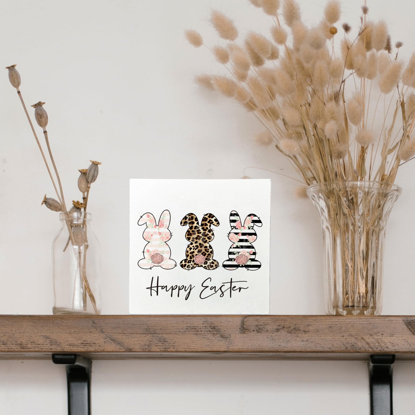 Wooden Box Easter Sign Decor, 5x5 Inch