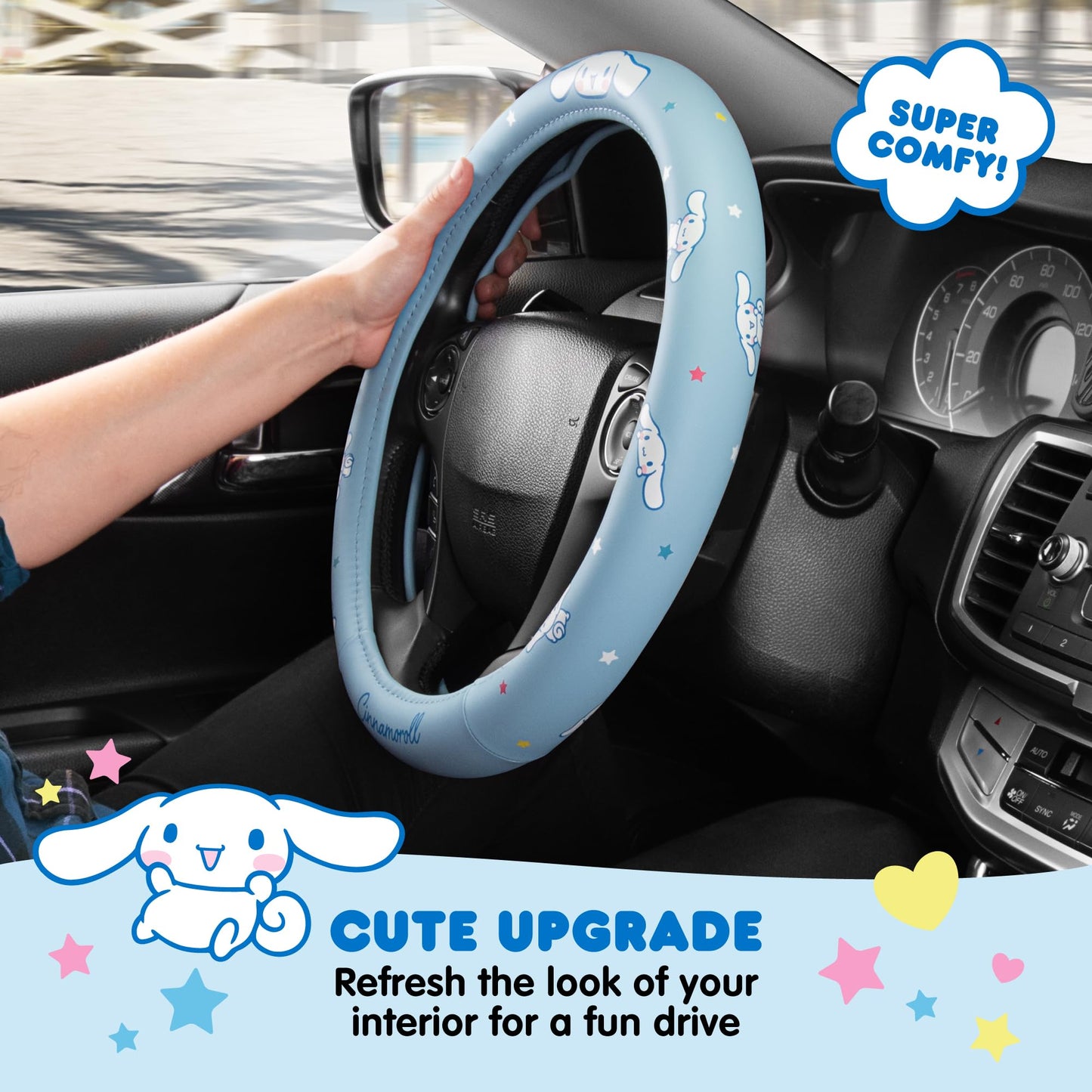 Hello Kitty Steering Wheel Cover, Universal Size 14.5-15