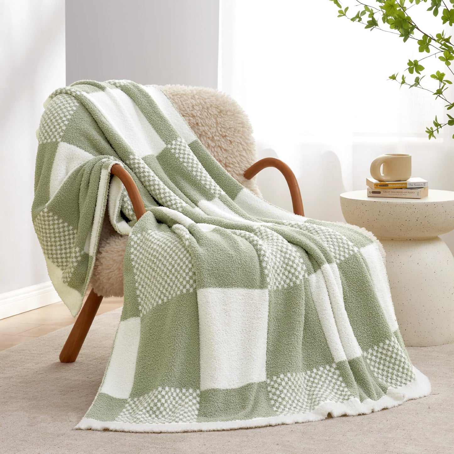 Throw Baby Blanket Microfiber Fluffy Warm Cozy Fuzzy Soft Throw Blanket Reversible Blankets