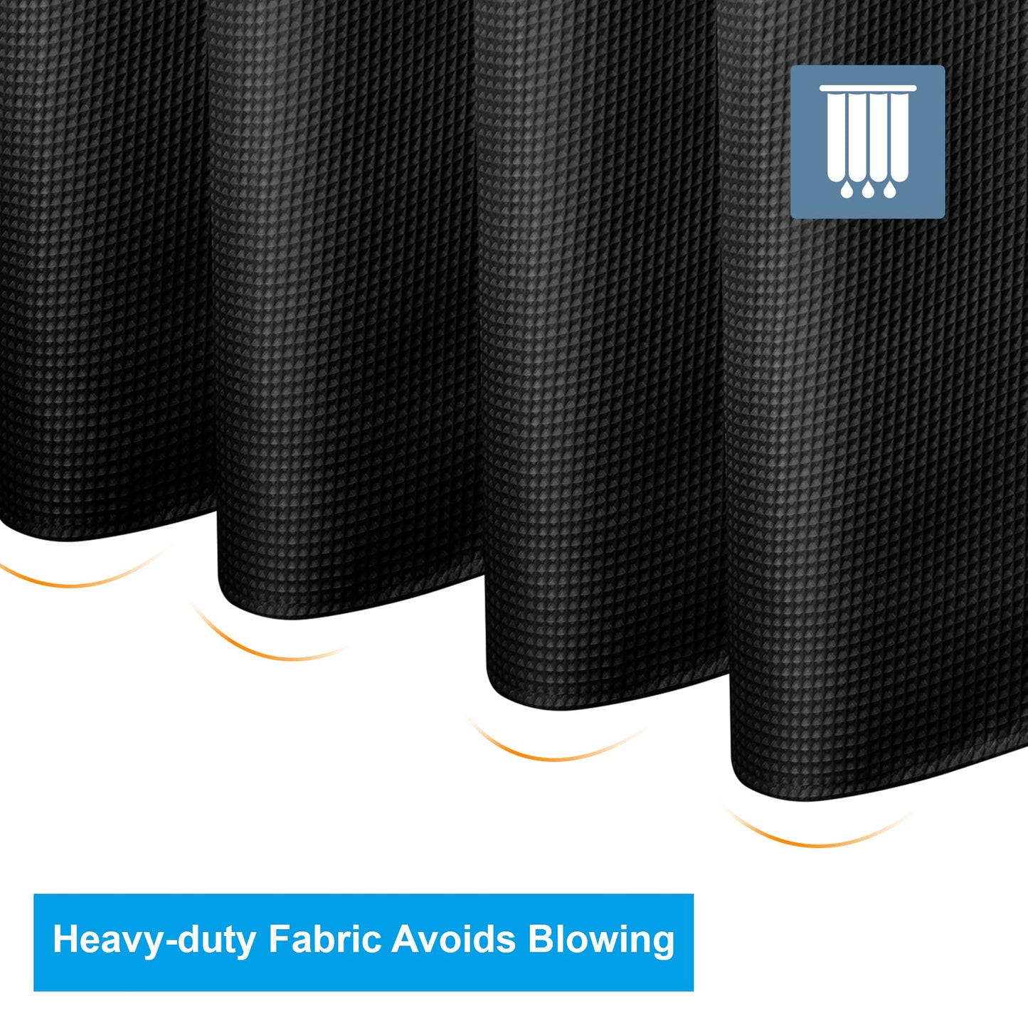 Waffle Shower Curtain - Fabric Shower Curtain Heavy Duty Hotel Quality Bathroom Shower Curtains, 72 x 72 Inches