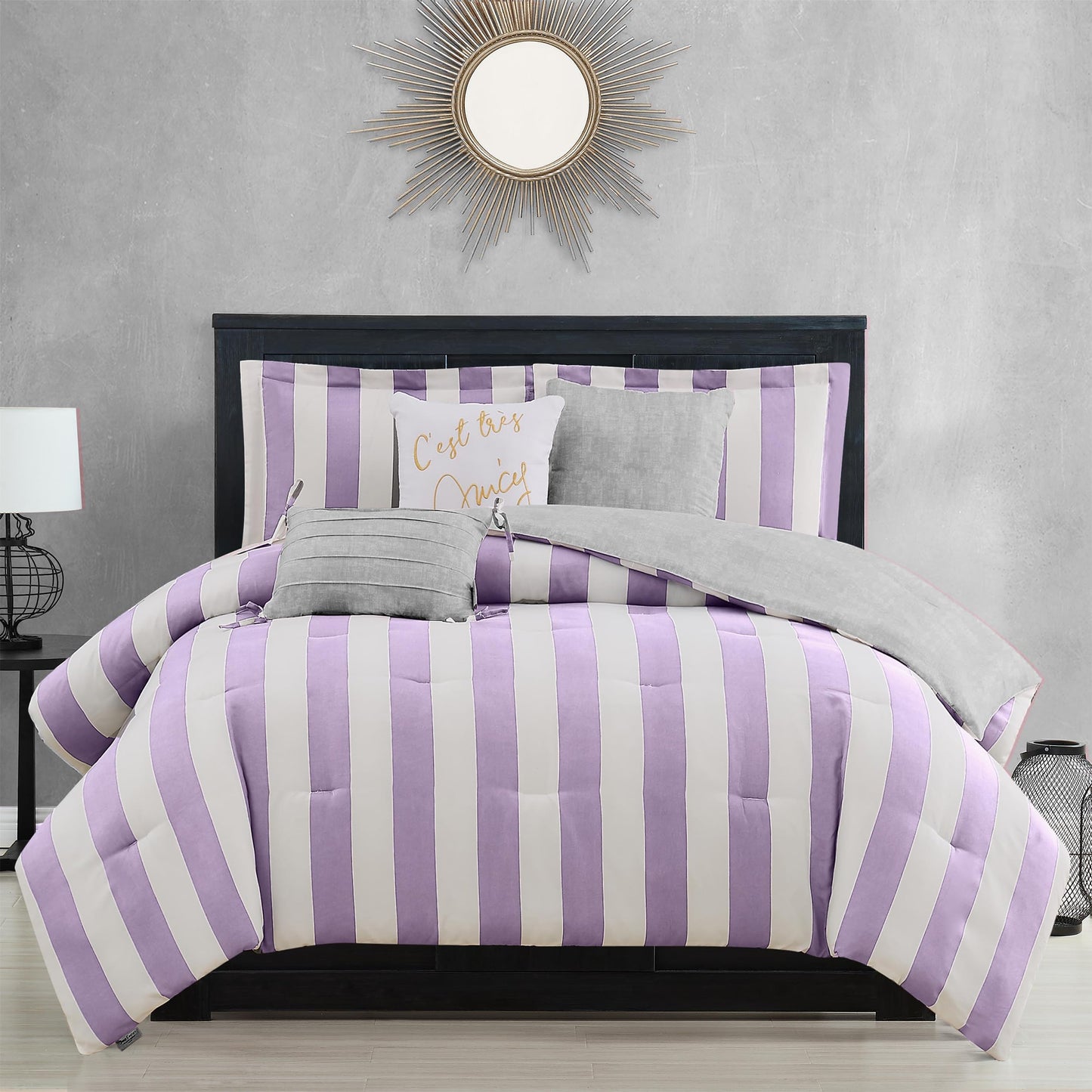 Juicy Couture Cabana Stripe Reversible Bedding Set