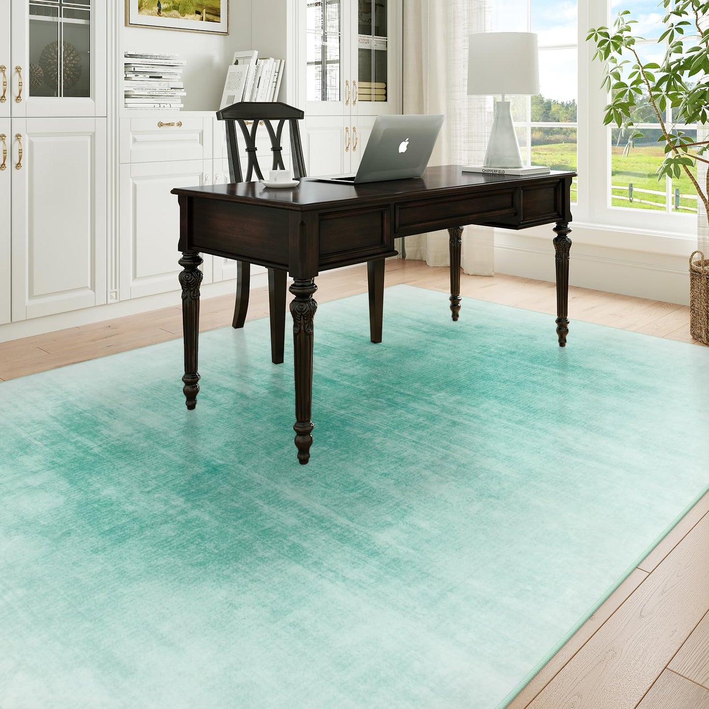 Contemporary Ombre Nursery Rug Washable Non-Slip