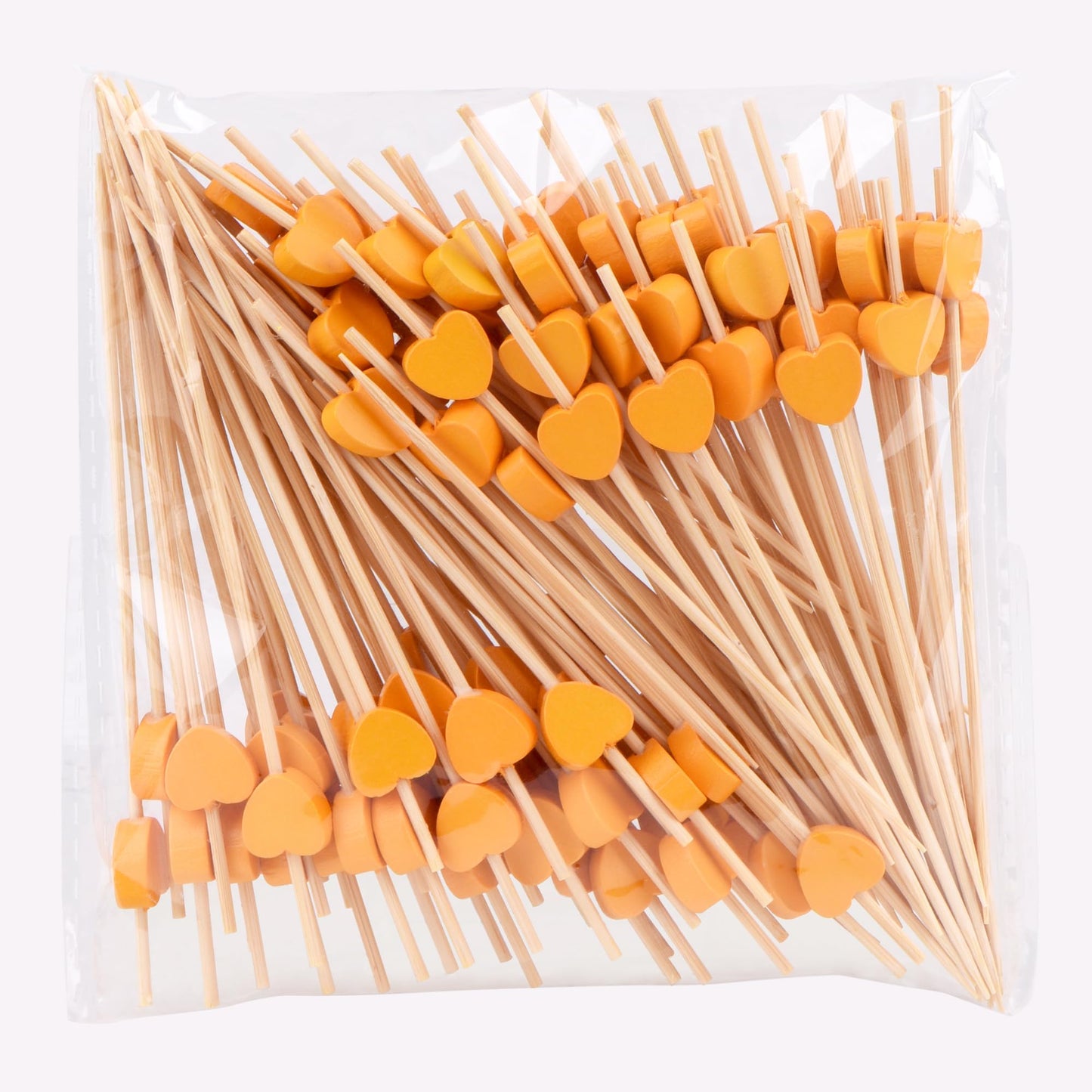 Heart-Shaped Bamboo Cocktail Picks – Natural Toothpicks for Appetizers, Fruit, Desserts & Sandwiches 100-Pack