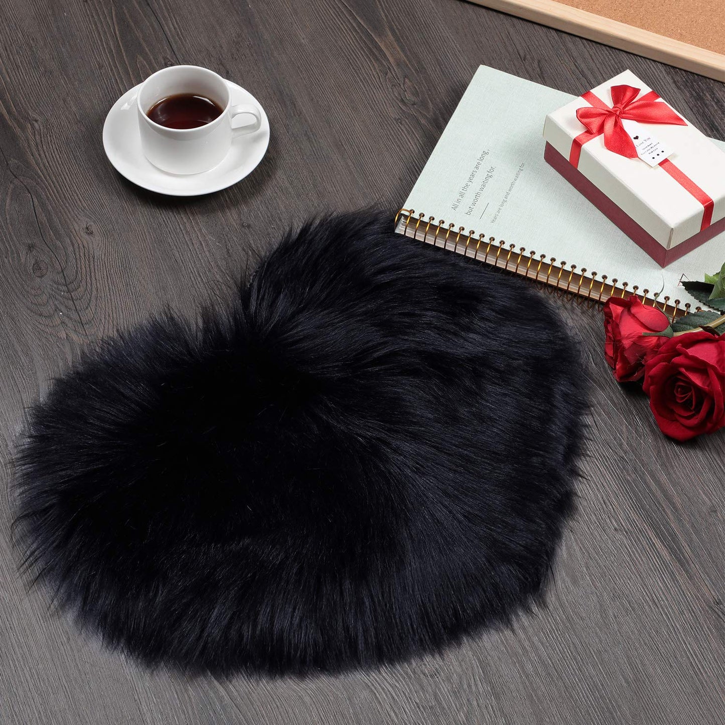 Heart Shaped Rug Faux Room Fluffy Carpe