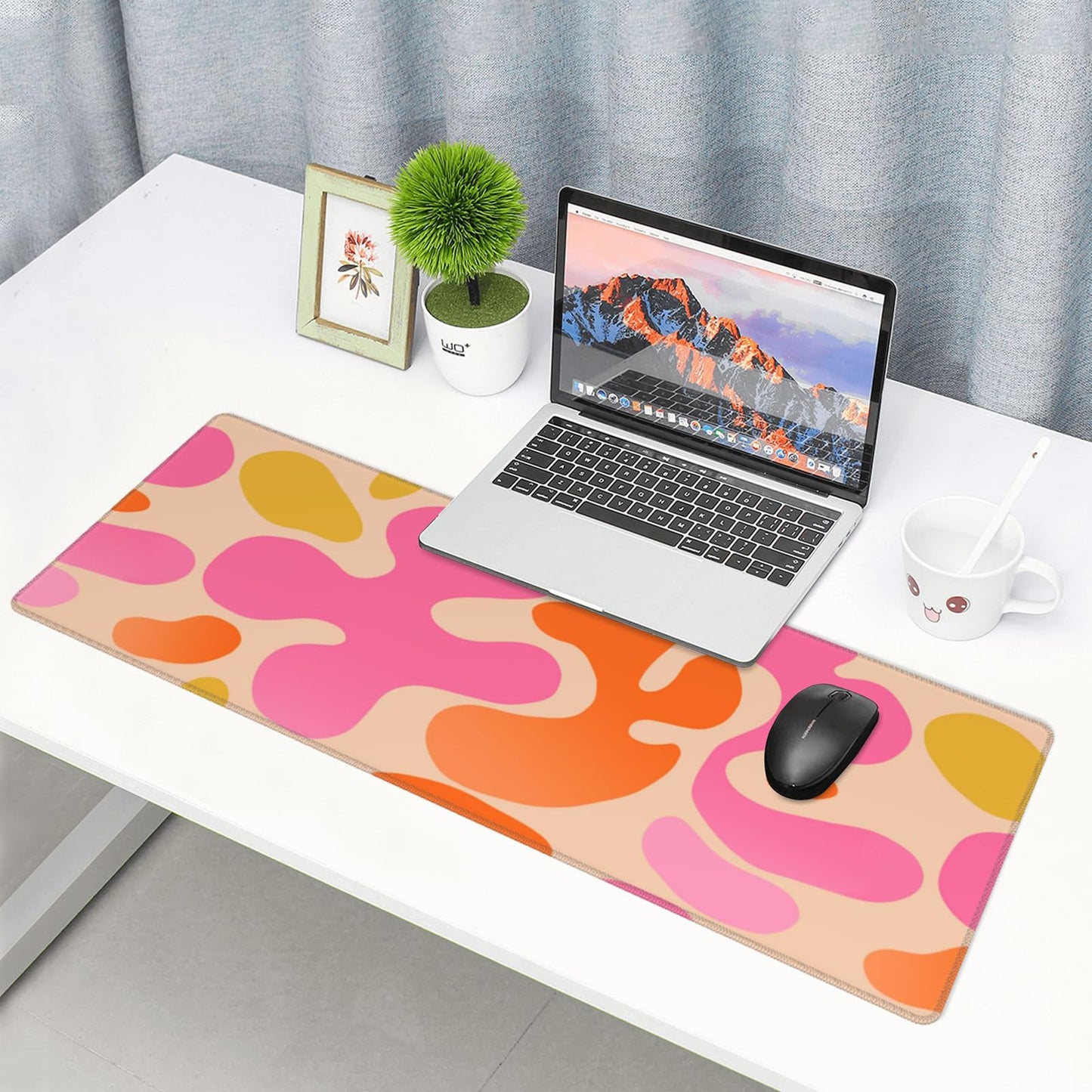 Desk Mat Modern Abstract Cute Large Mouse Pad XL 31.5x11.8in 3mm Non-Slip Rubber Base