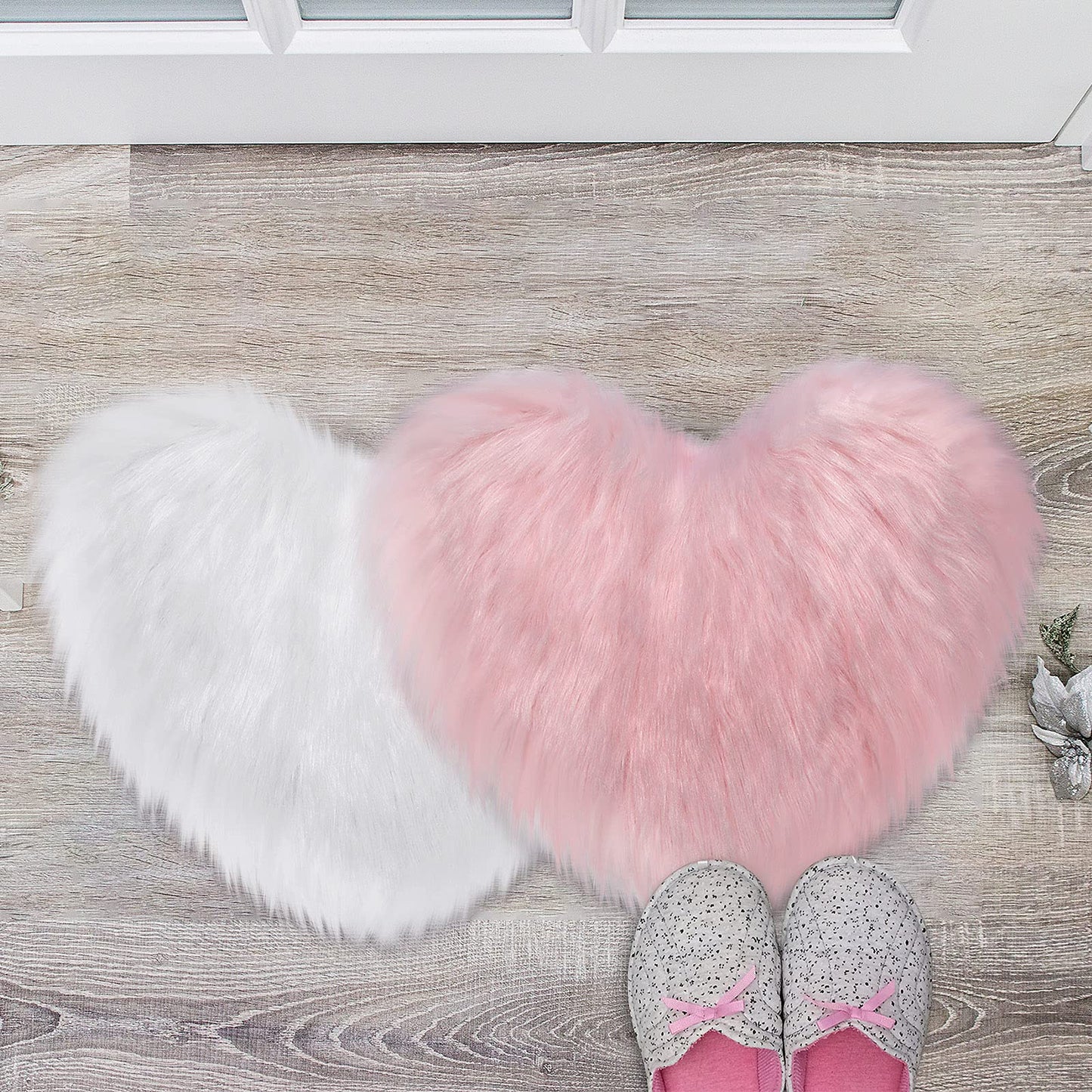 Heart Shaped Rug Faux Room Fluffy Carpe