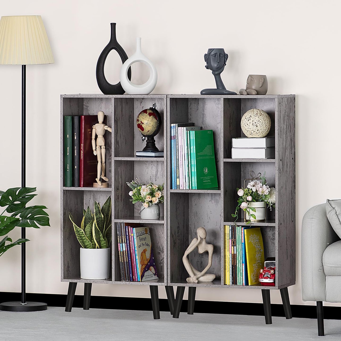 Modern Bookshelf - Large Freestanding Open