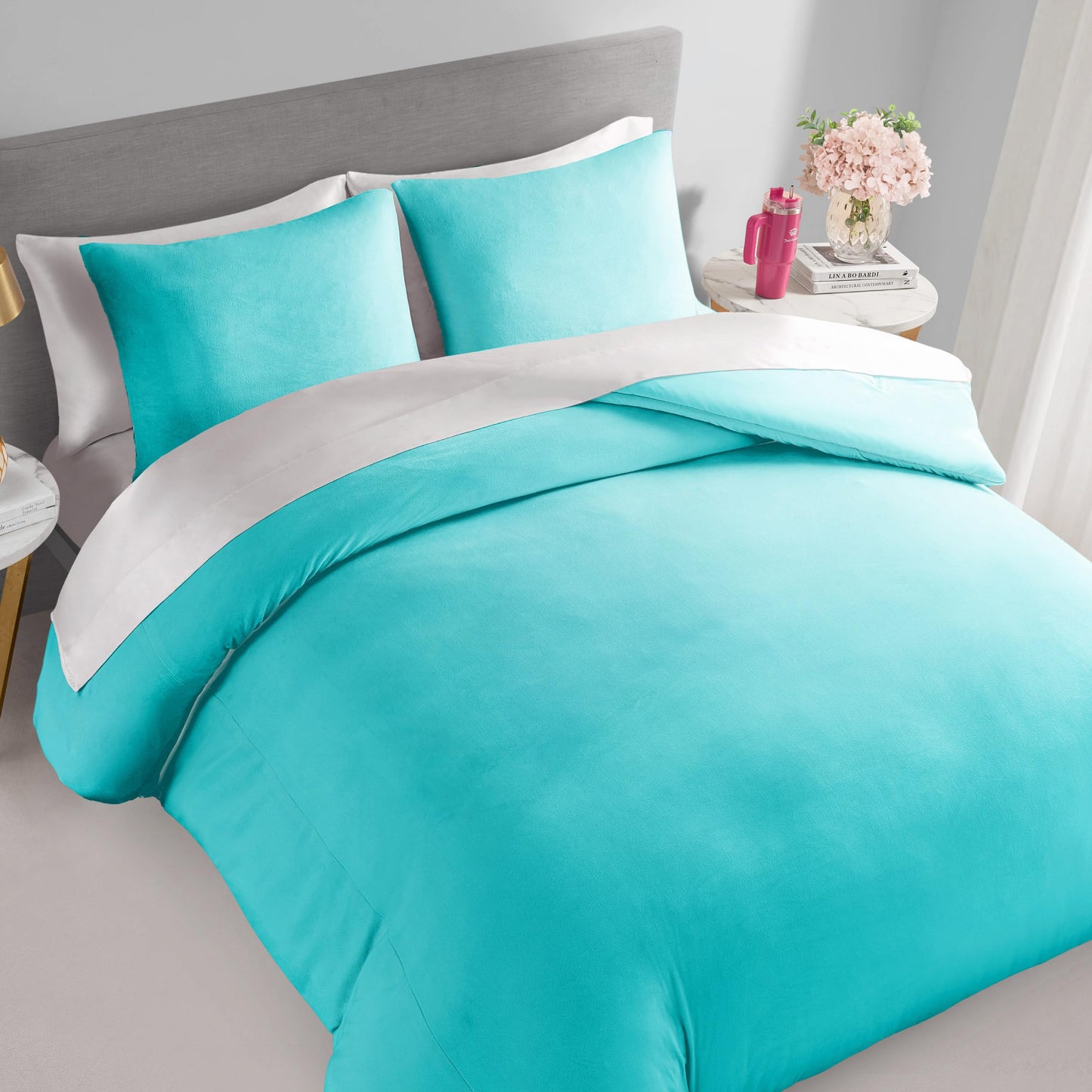 Juicy Couture Solid Velour 3-Piece King Comforter Set – Luxurious Bedding Ensemble