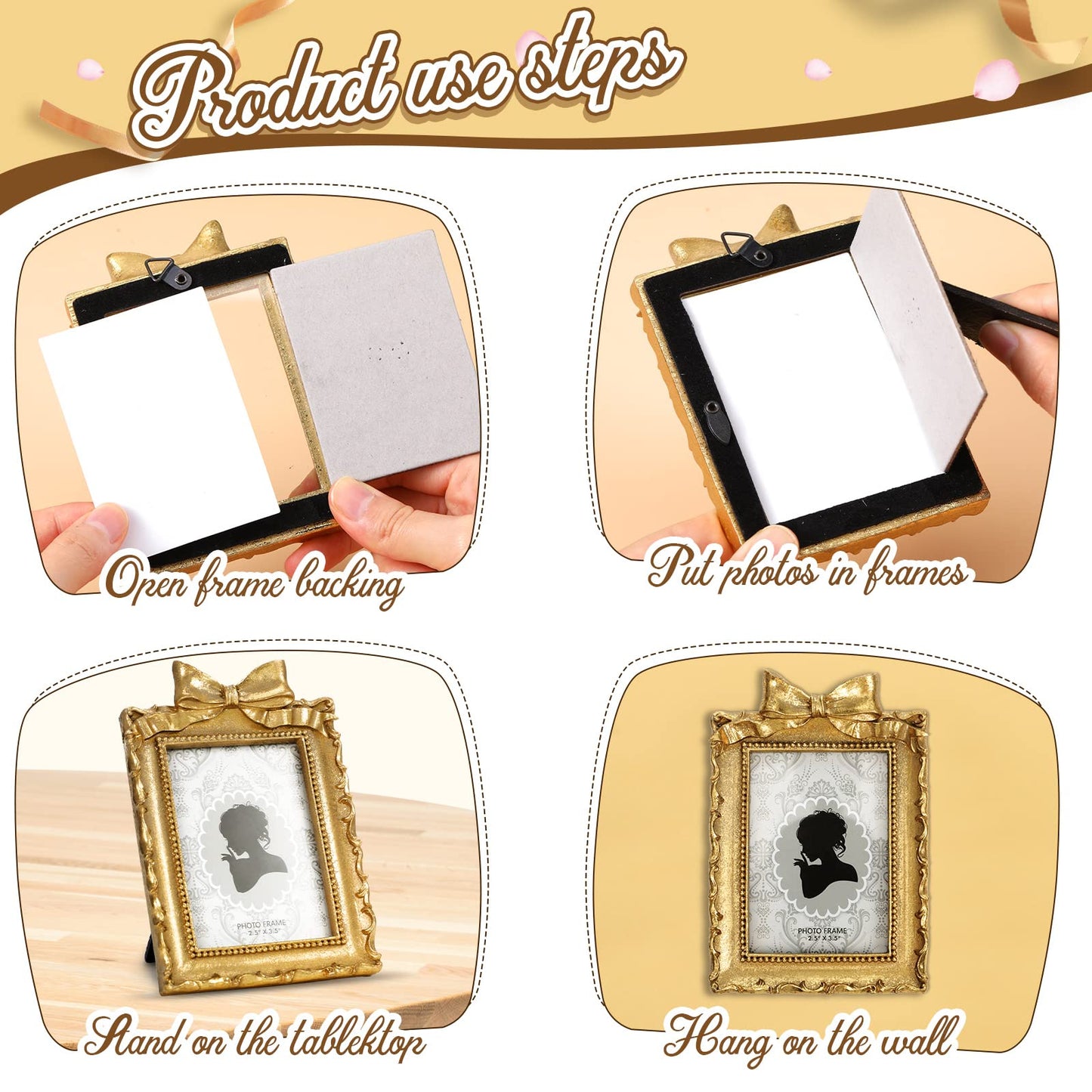 Tiny Small Picture Frames Vintage Oval Resin Picture Frames