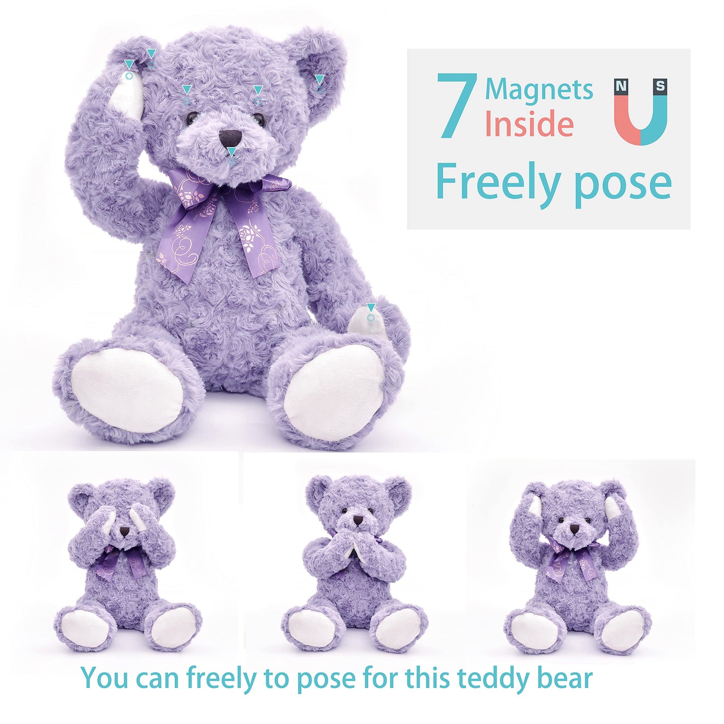 Posed Teddy Bear Stuffed Animal Cute Plush 20”