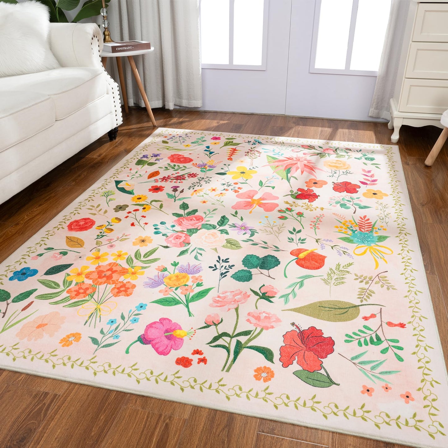 Non Slip Machine Washable Large Living Room Rug