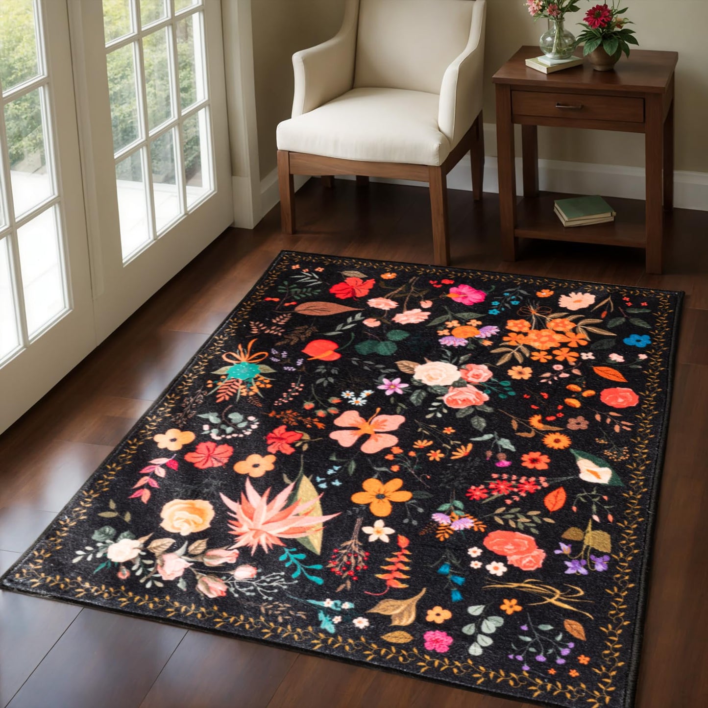 Non Slip Machine Washable Large Living Room Rug