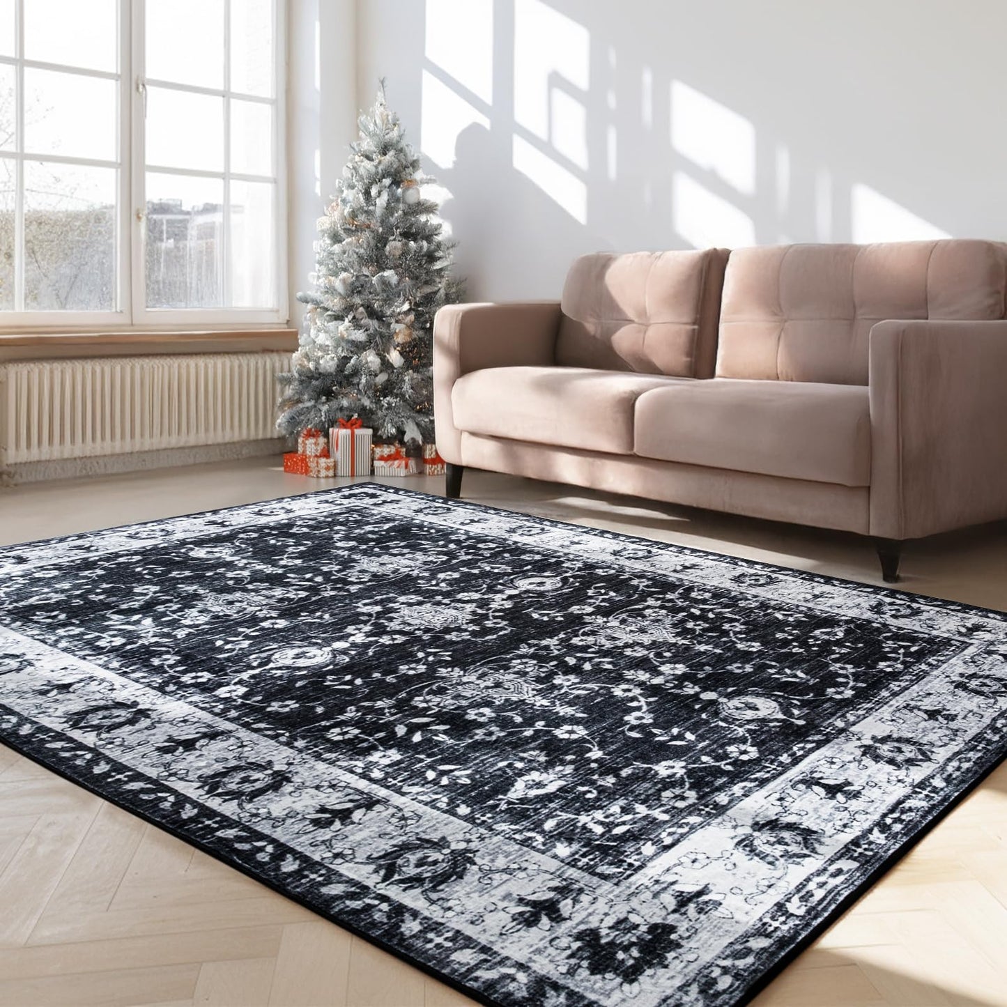 Non Slip Machine Washable Large Living Room Rug