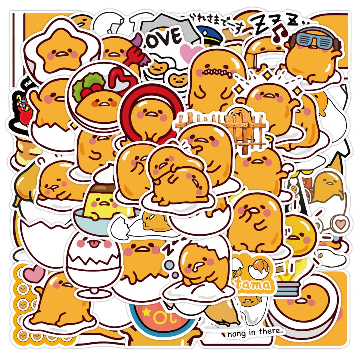 Kawaii Stickers, 50pcs Cute Cartoon Waterproof Vinyl Decal