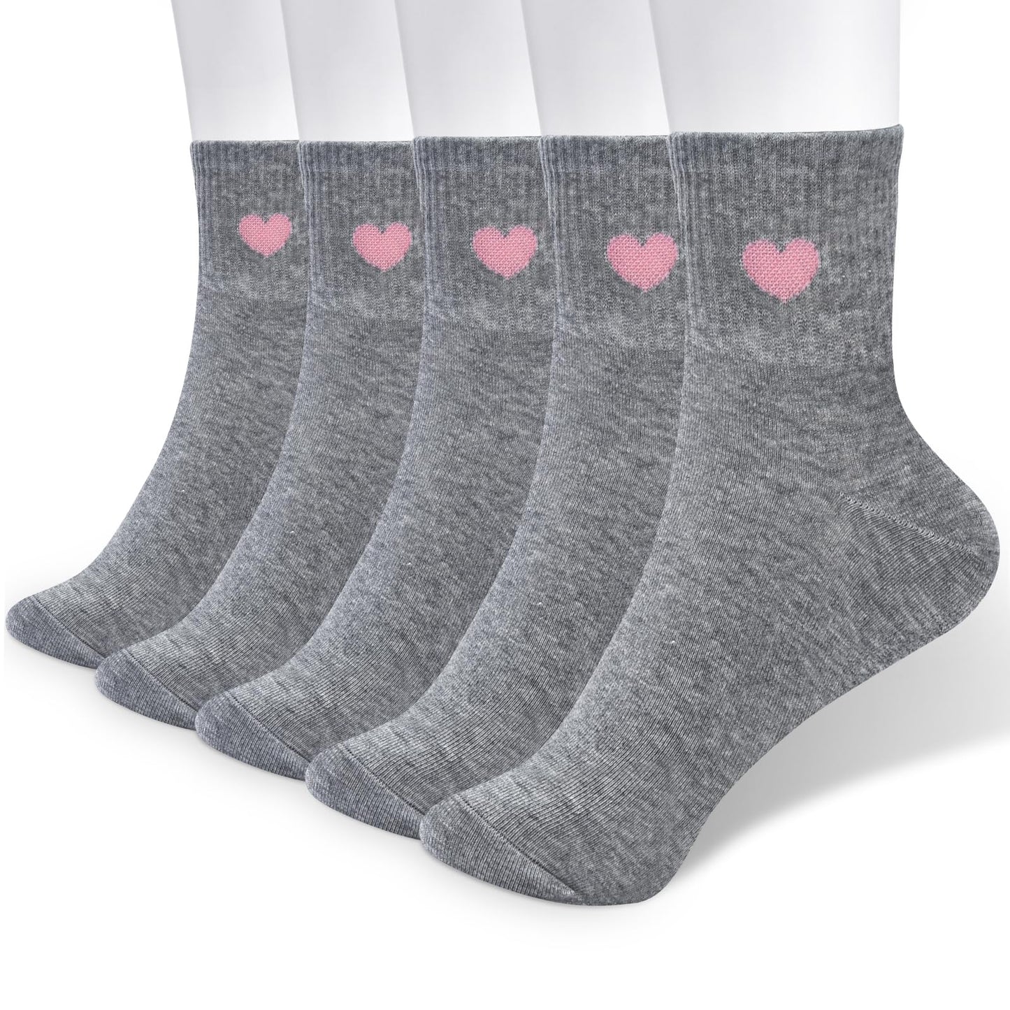 Women's Crew Socks Ankle High Cotton Fun Cute Athletic Running Socks(5-Pairs With Present Box)