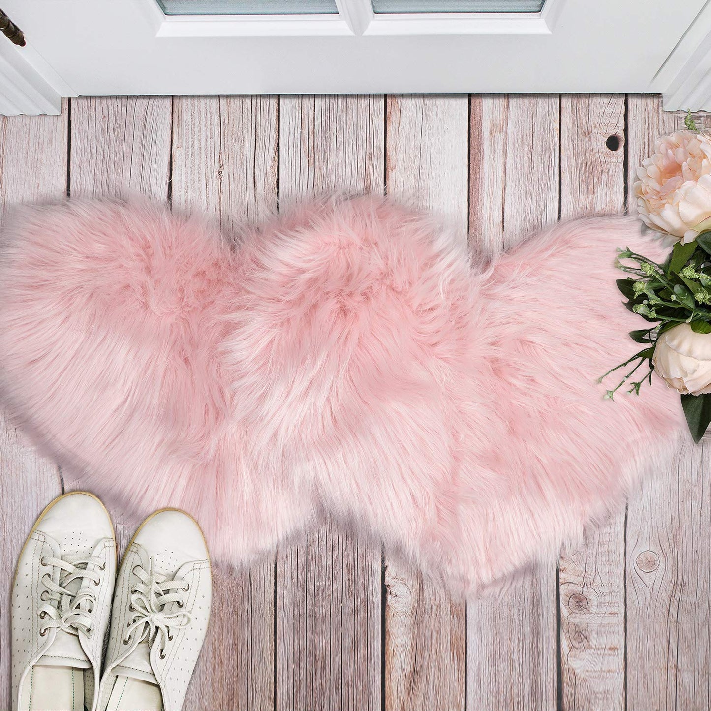 Heart Shaped Rug Faux Room Fluffy Carpe