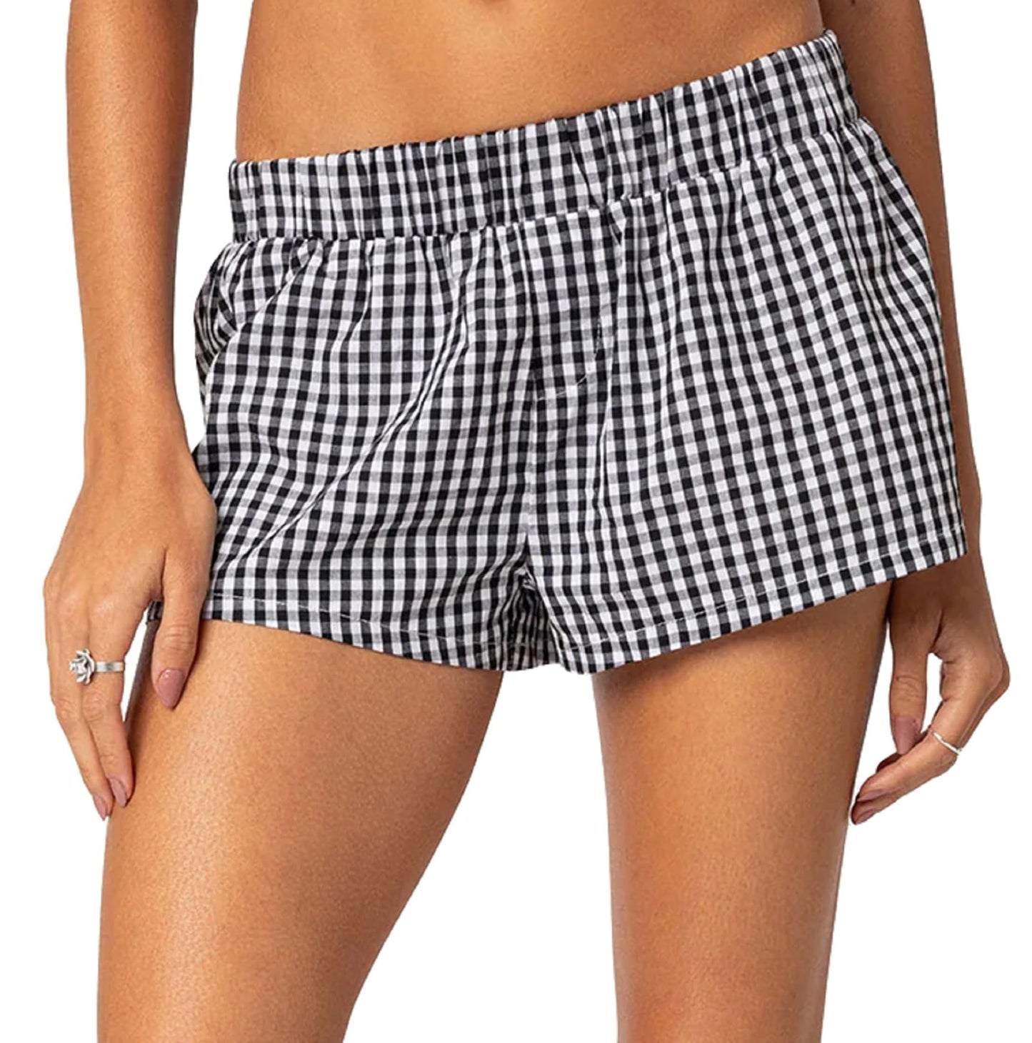 Gingham Cute Pajamas Shorts l Bottoms Elastic Boxers