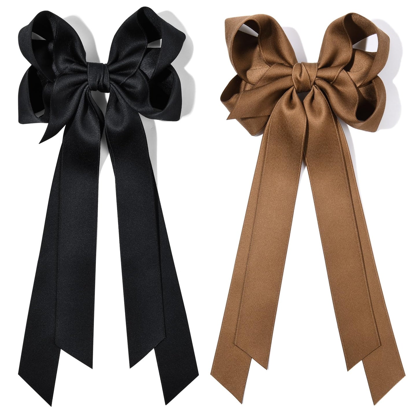 Silky Satin 2PCS Hair Bows Hair Clip - Holder Accessories Slides Metal Clips Hair Bow