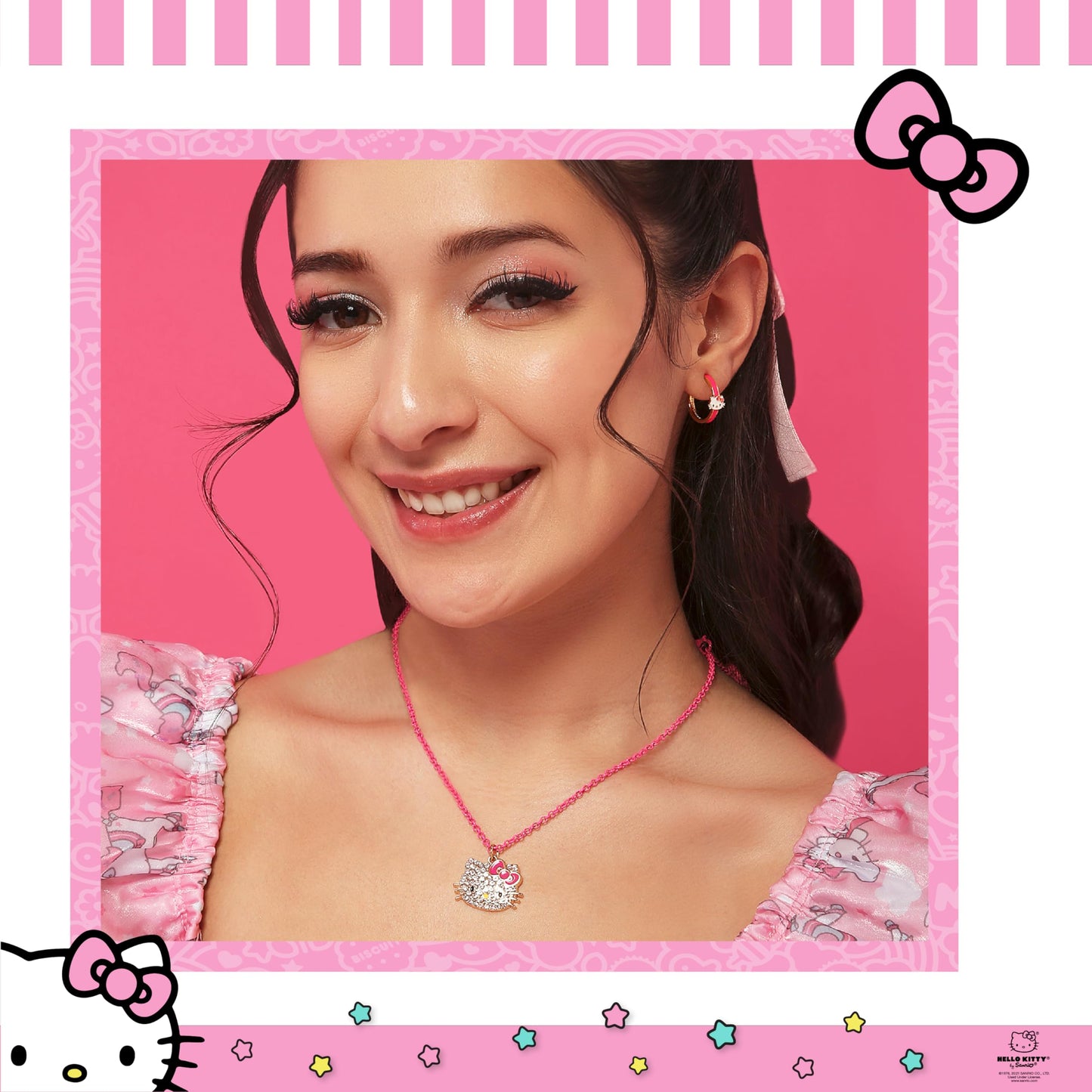 Hello Kitty Sanrio Pave Pendant Necklace