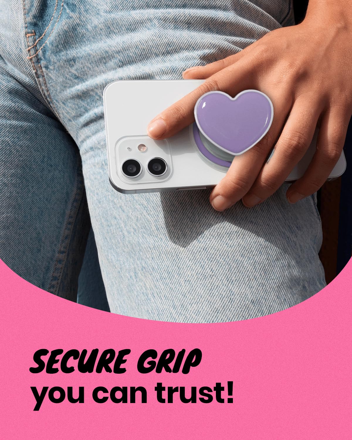 Cute Solid Color Heart Shape Collapsible Mobile Phone Grip Stand Holder for Smartphone Tablet Cell Phone Accessory