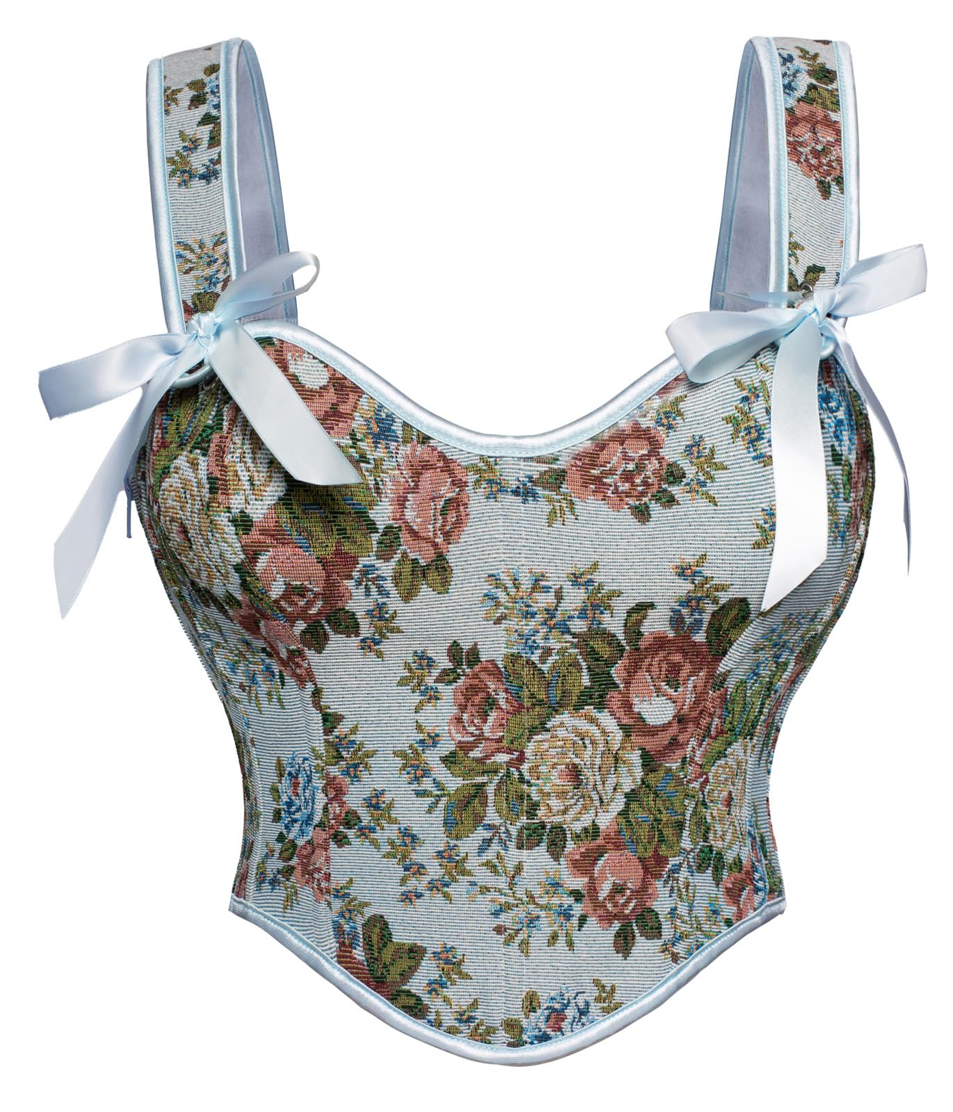 Corset Tops for Women Sweetheart Neckline Floral Corset with Zipper Size 6-18