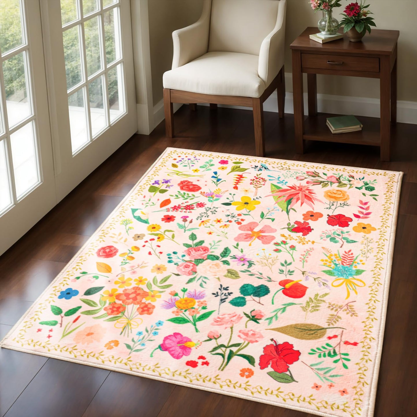 Non Slip Machine Washable Large Living Room Rug