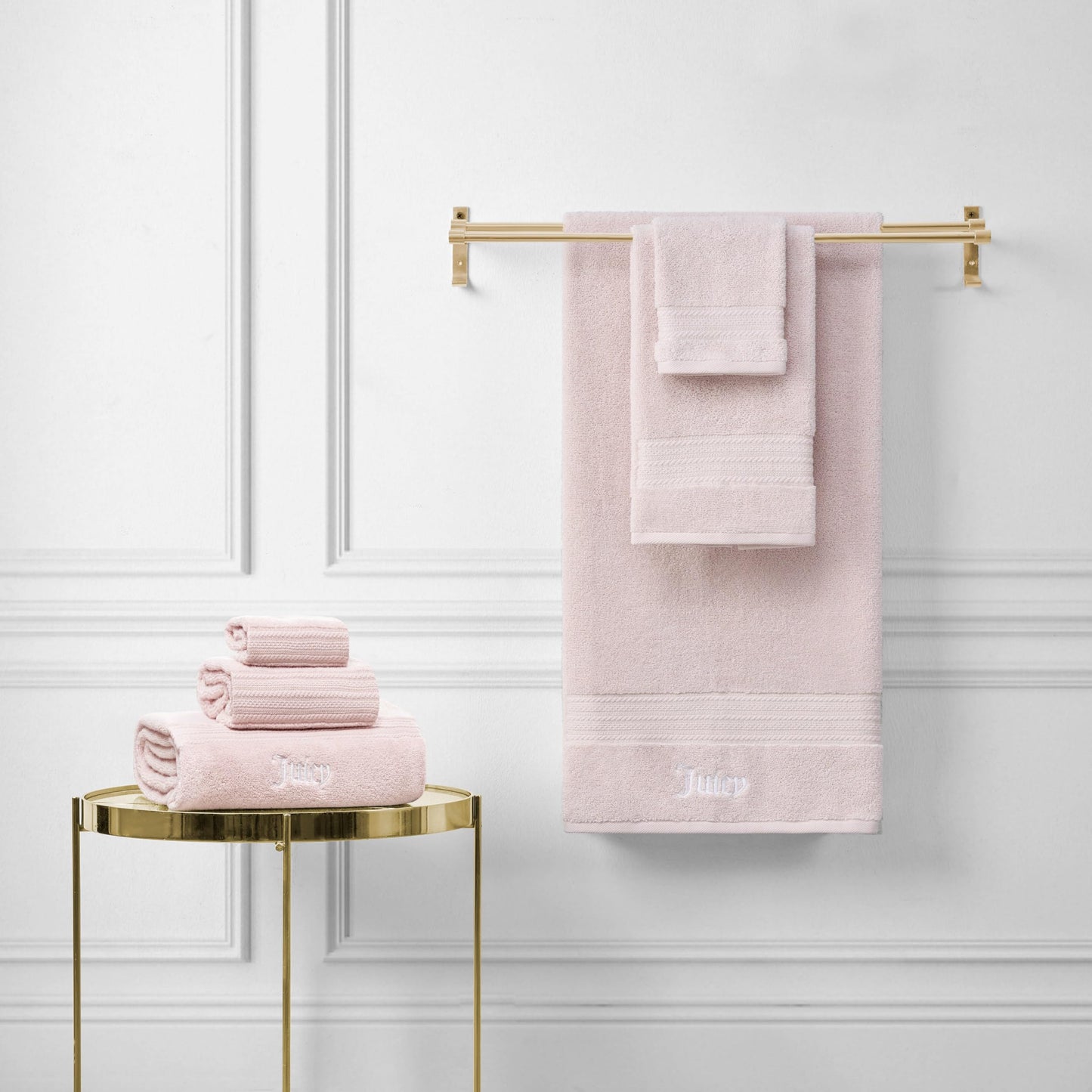 Juicy Couture Alyssa Luxurious 6 Piece Bath Towel Set - Premium Bathroom Towel Set