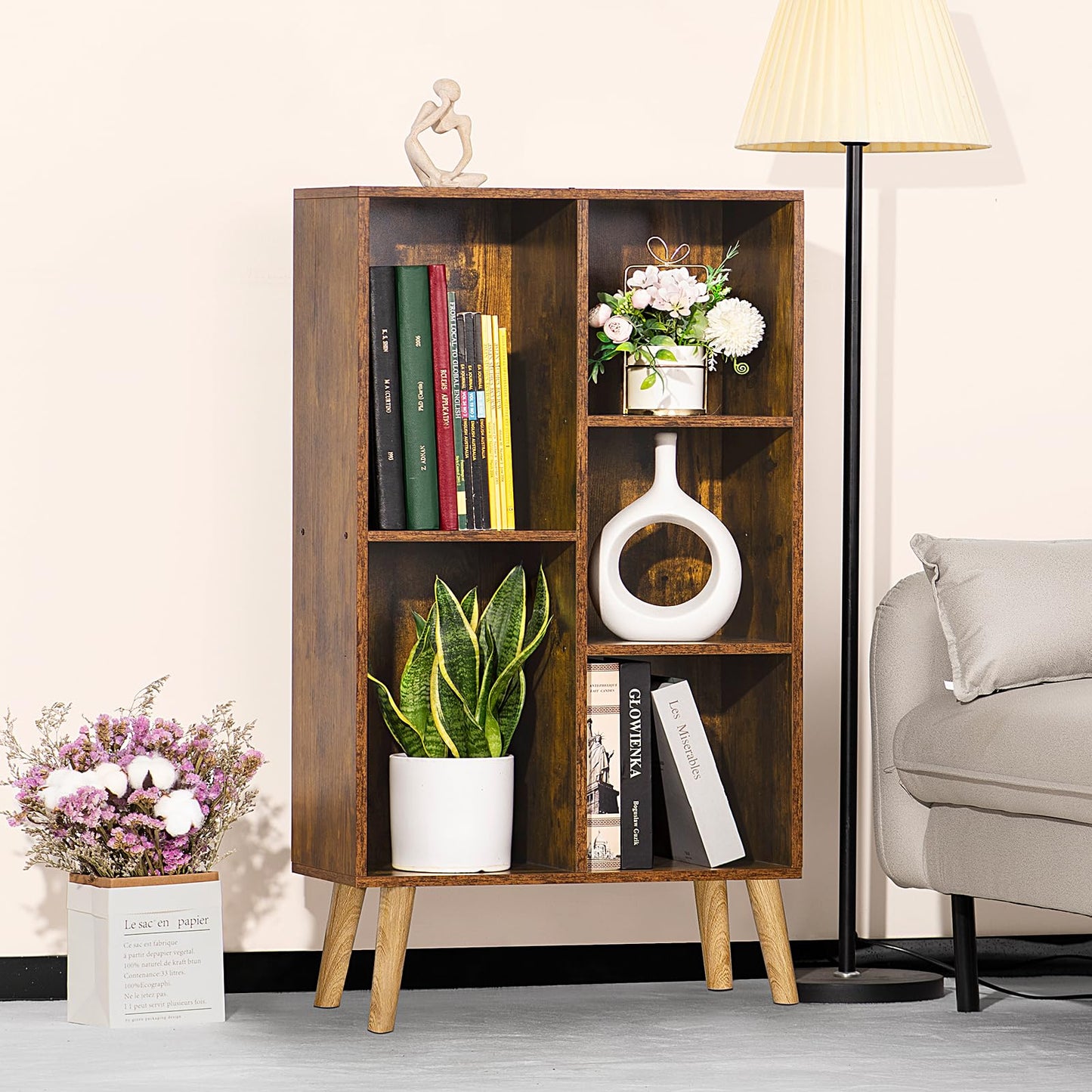 Modern Bookshelf - Large Freestanding Open