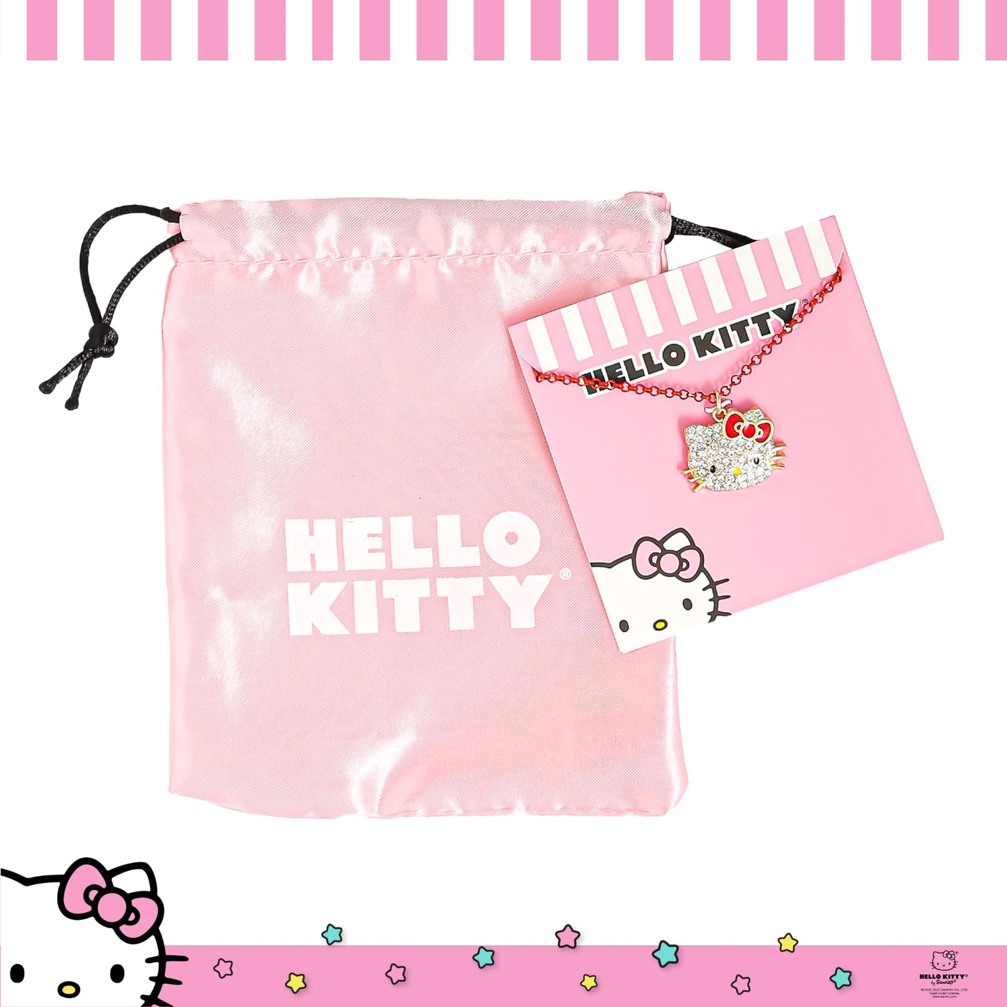 Hello Kitty Sanrio Pave Pendant Necklace