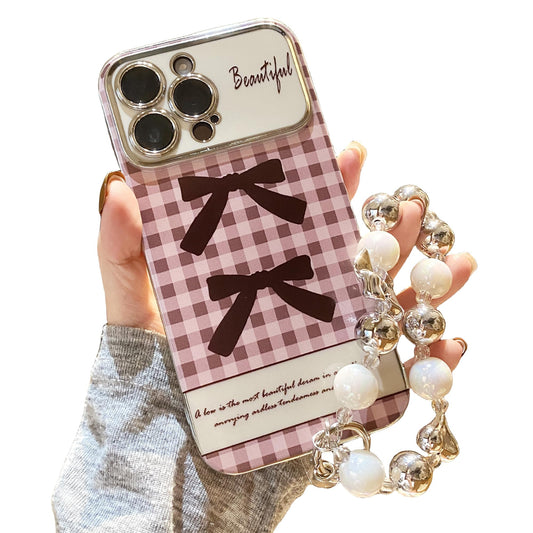 Cute Aesthetic Pattern Case Compatible with iPhone with Wrist Strap Design