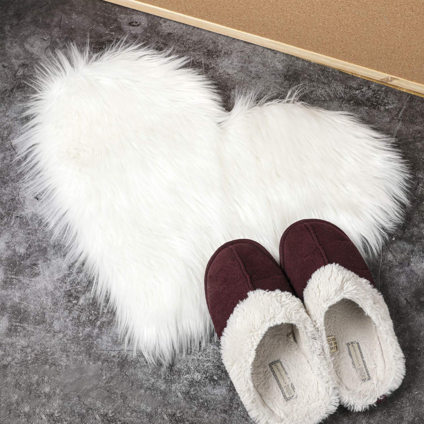 Heart Shaped Rug Faux Room Fluffy Carpe