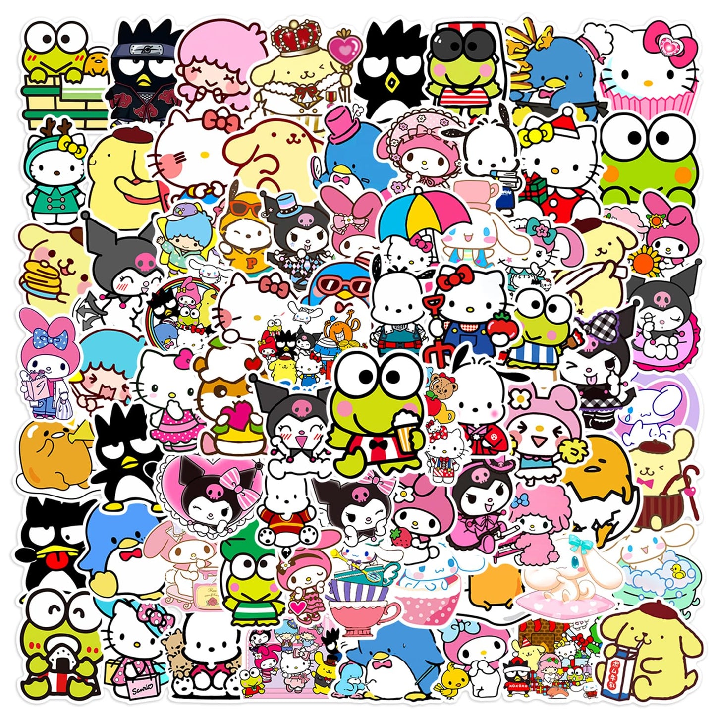 Kawaii Stickers, 50pcs Cute Cartoon Waterproof Vinyl Decal