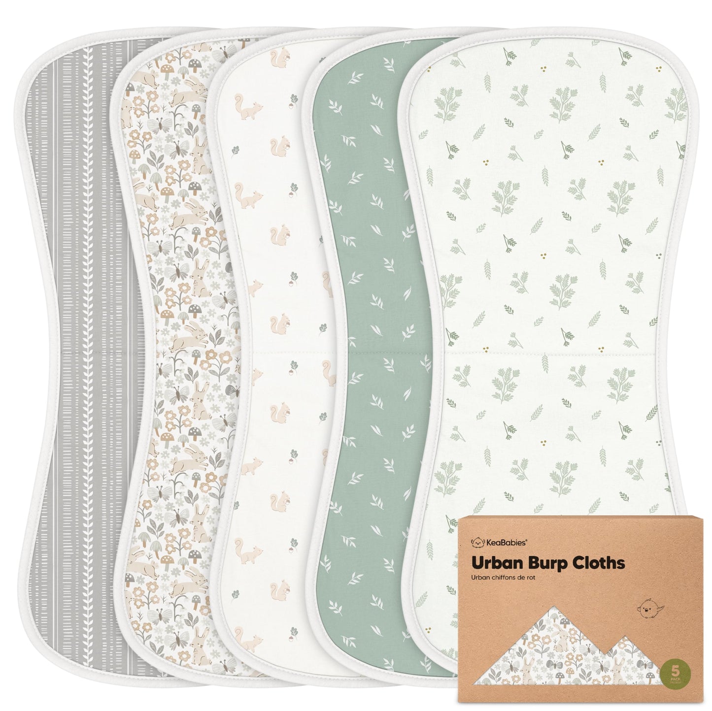 Organic Burp Cloths 5-Pack Super Absorbent Burping Cloth