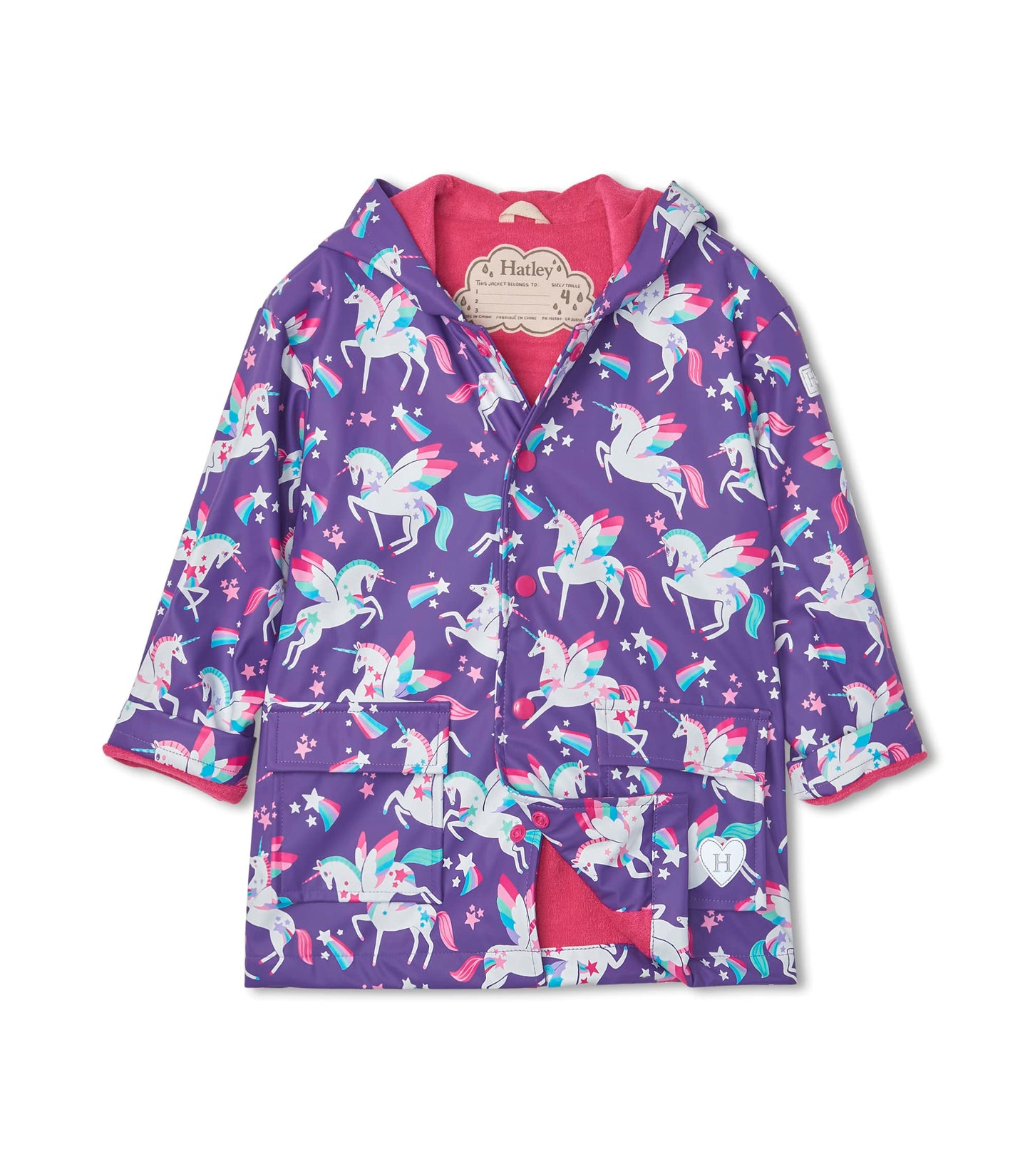 Hatley Girls' Button-up Printed Rain Jacket