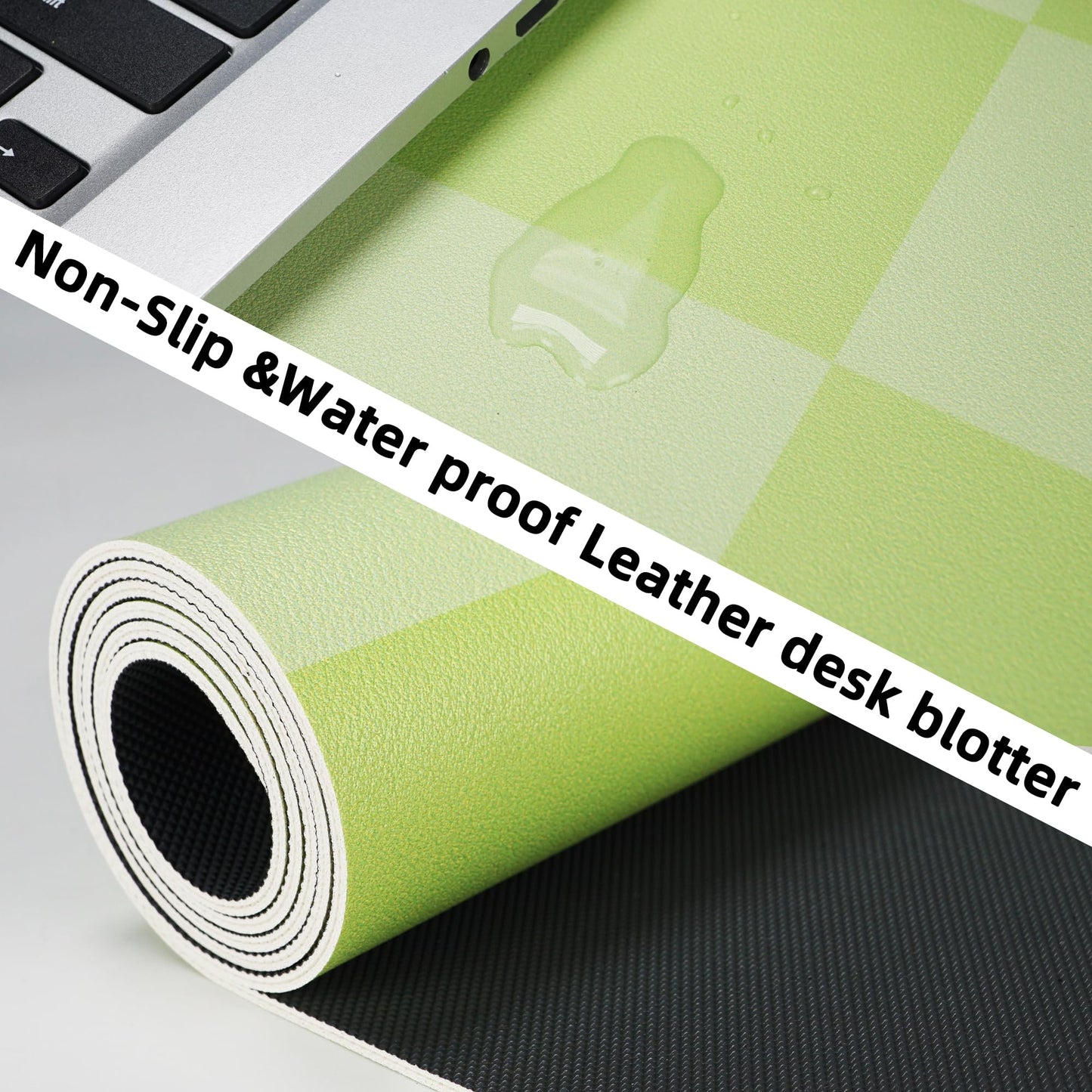 Large Non-Slip Desk Pad - Waterproof PU Leather Desk Protector, 31.5" x 12"