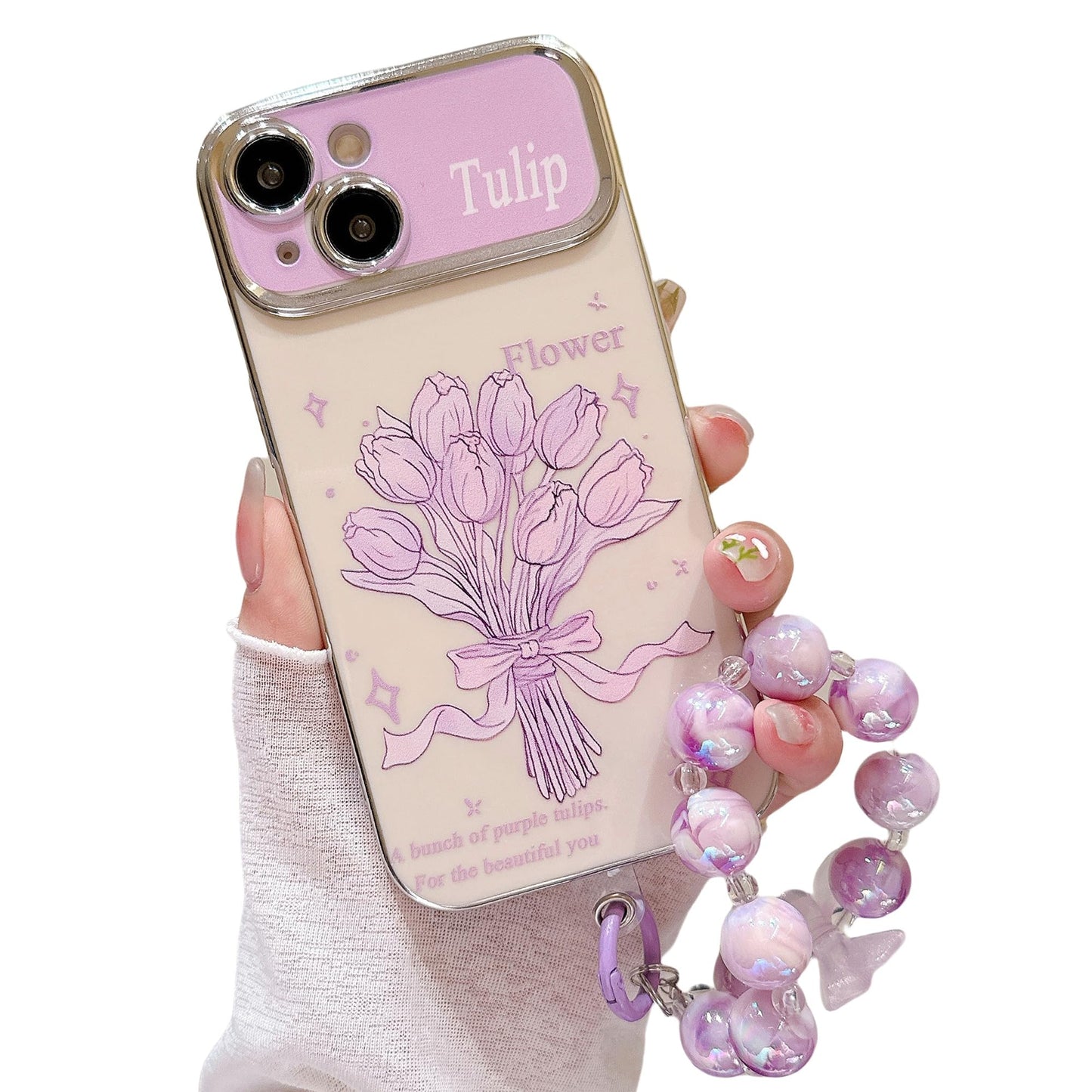 Cute Aesthetic Pattern Case Compatible with iPhone with Wrist Strap Design