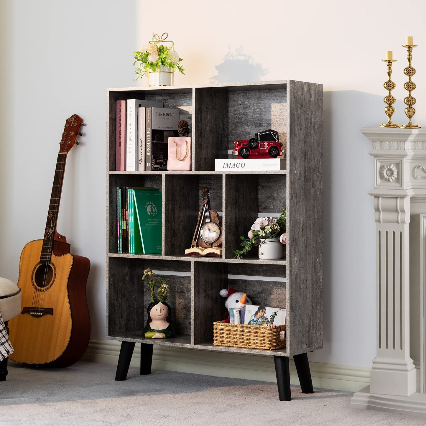 Modern Bookshelf - Large Freestanding Open