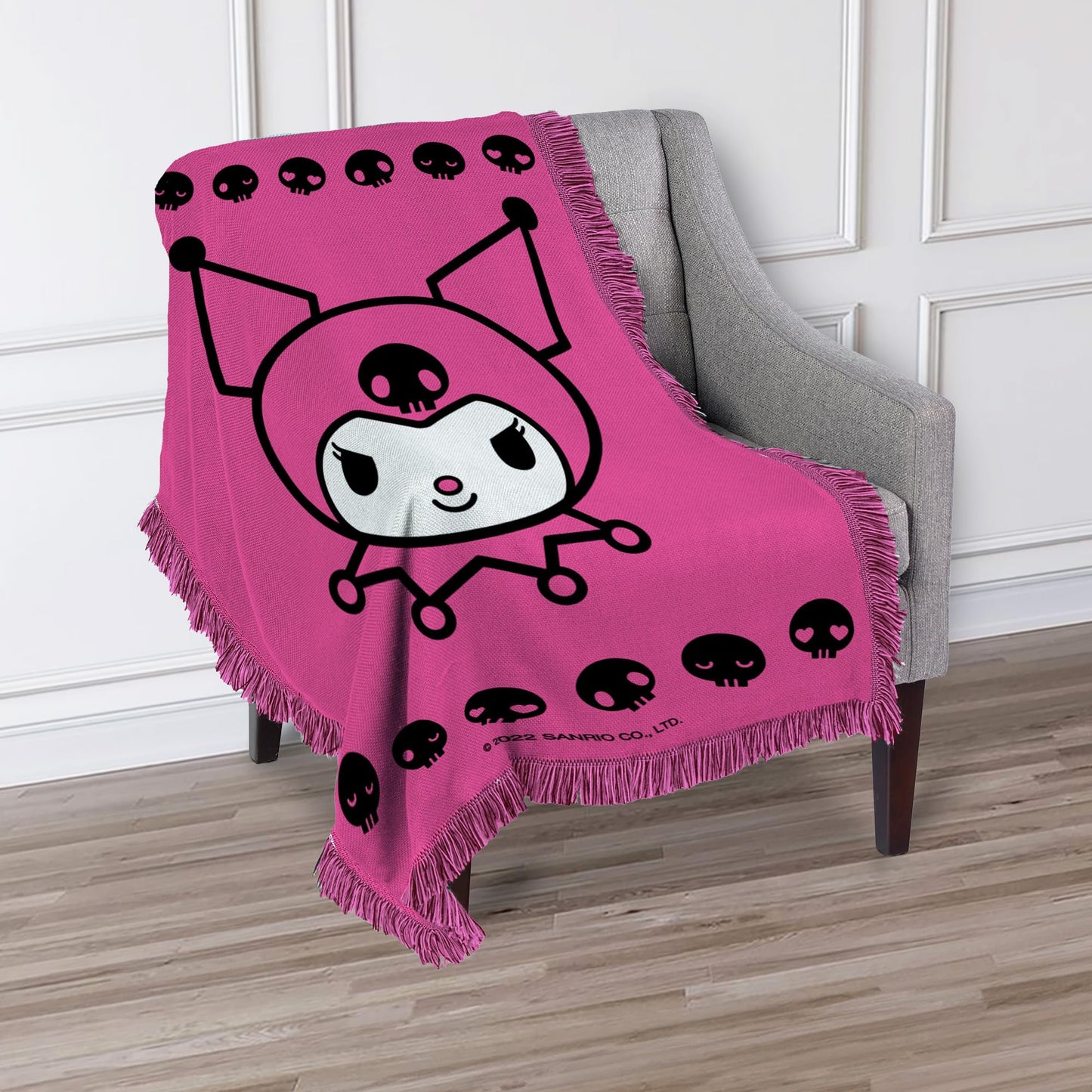 Hello Kitty Woven Jacquard Throw Blanket, 46" x 60", More Bows