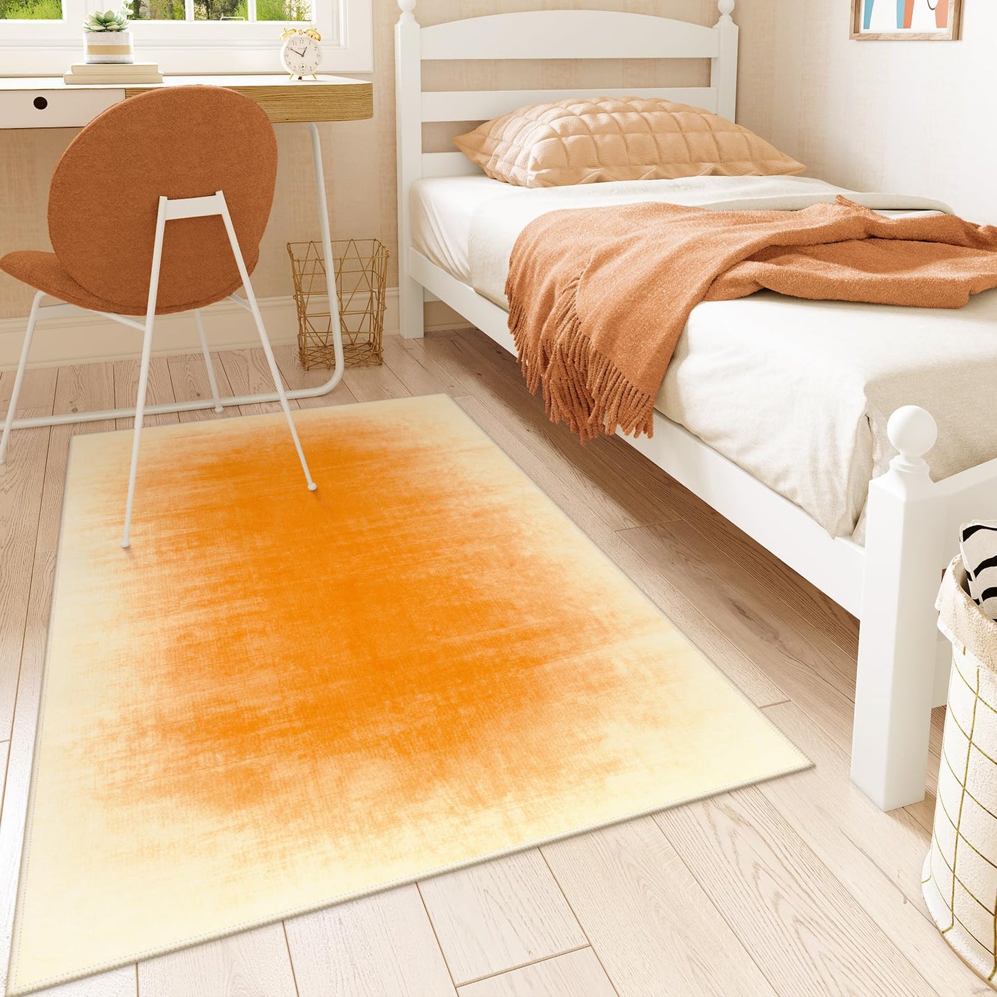 Contemporary Ombre Nursery Rug Washable Non-Slip