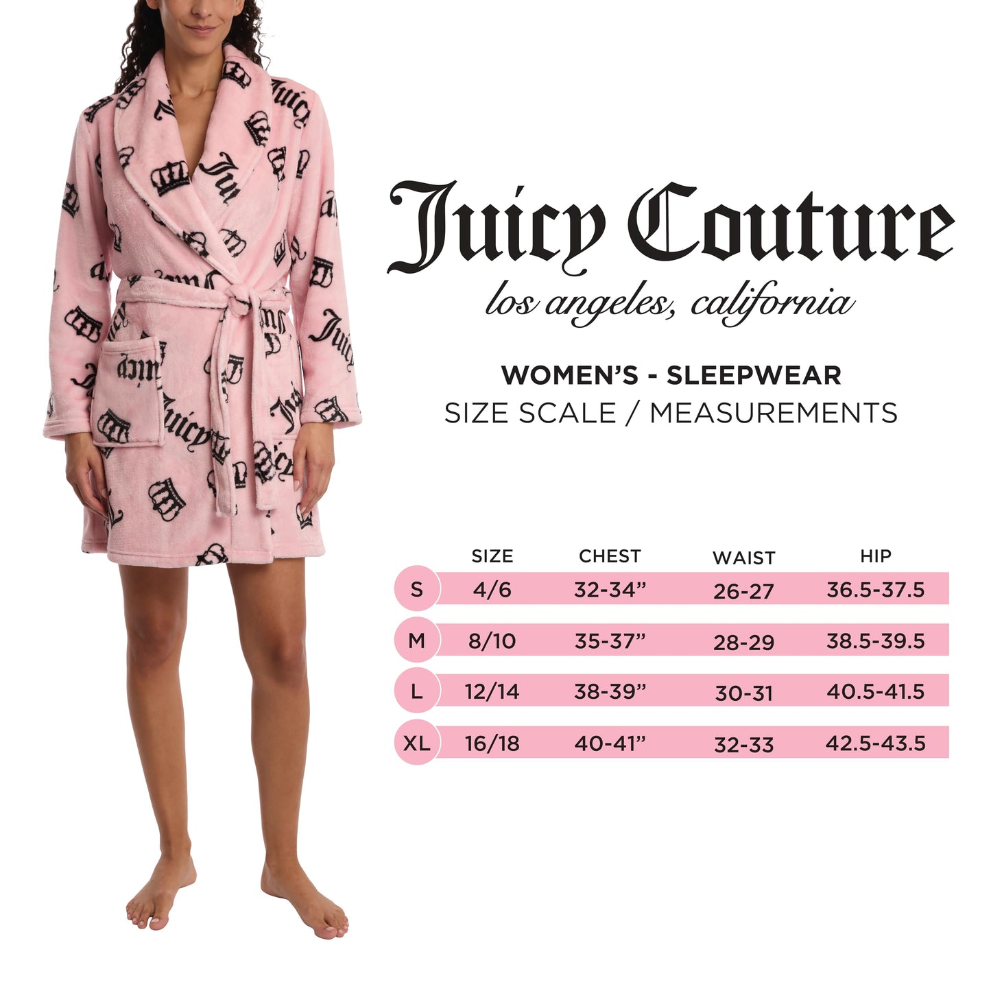 Juicy Couture Women's Super Soft Luxe Plush Shawl Collar Robe