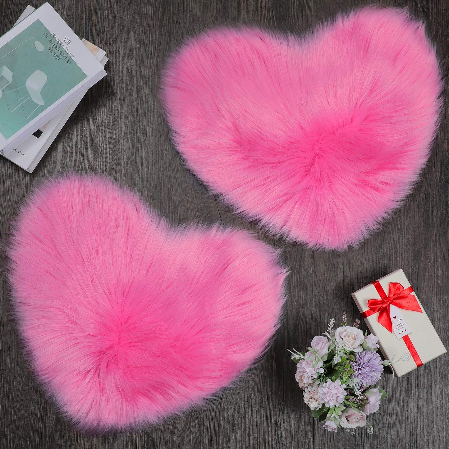 Heart Shaped Rug Faux Room Fluffy Carpe