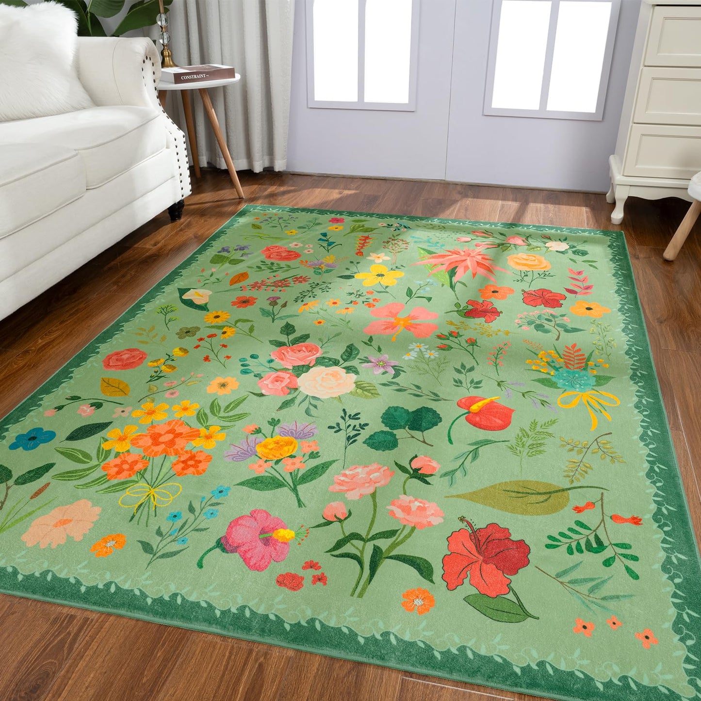 Non Slip Machine Washable Large Living Room Rug