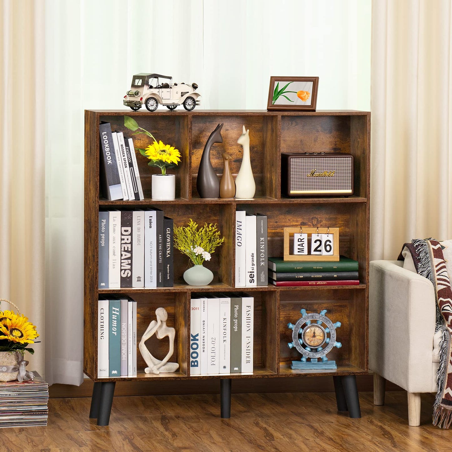 Modern Bookshelf - Large Freestanding Open