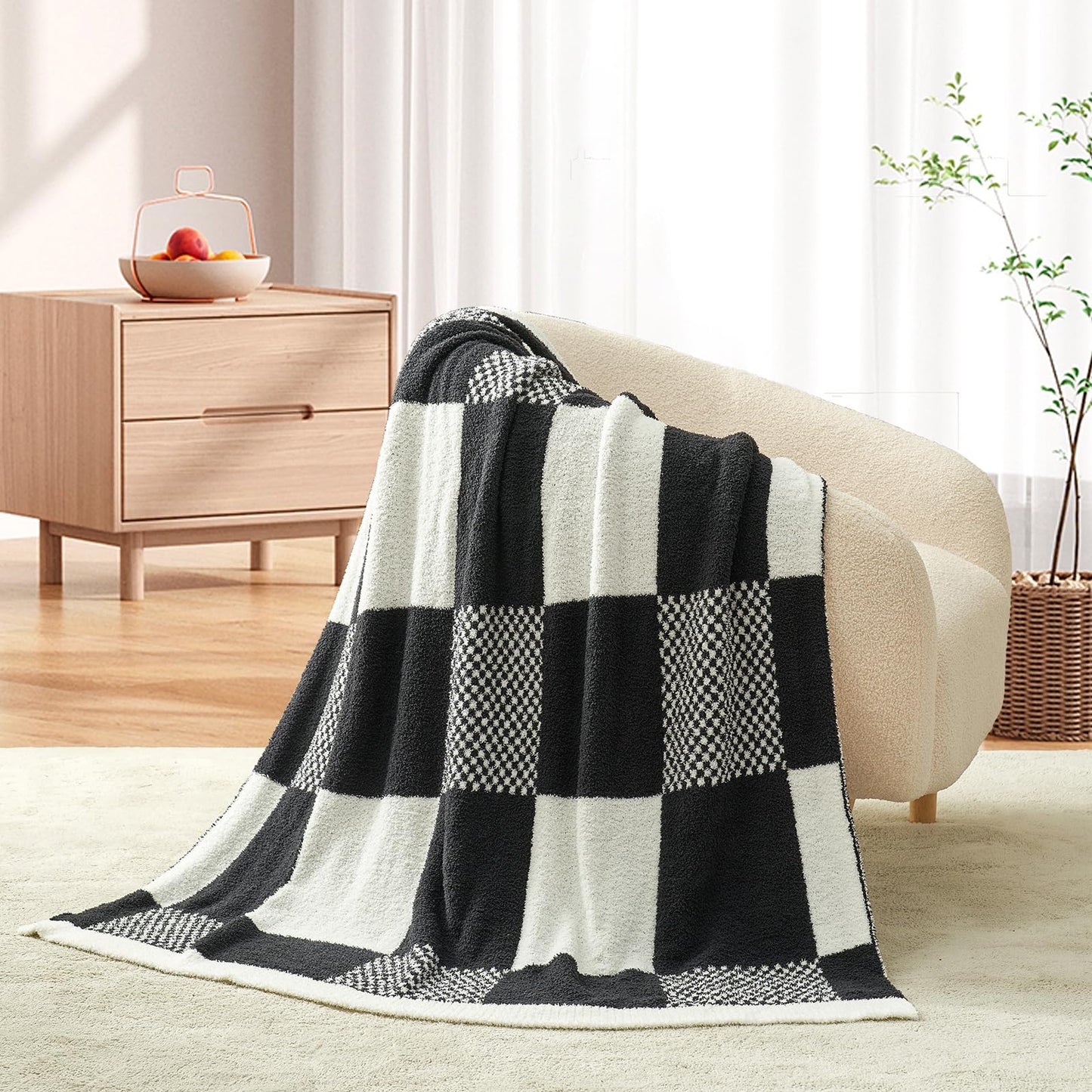 Throw Baby Blanket Microfiber Fluffy Warm Cozy Fuzzy Soft Throw Blanket Reversible Blankets