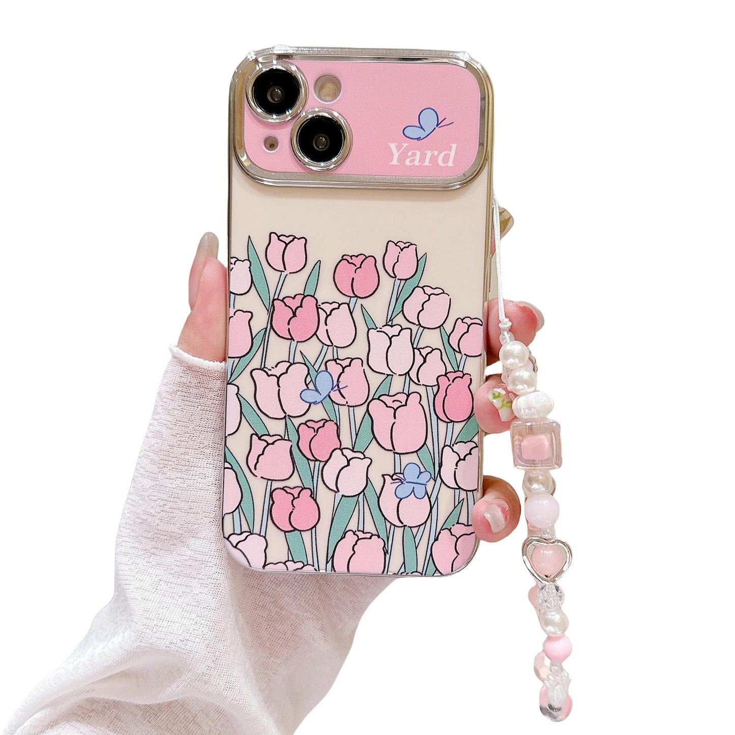 Cute Aesthetic Pattern Case Compatible with iPhone with Wrist Strap Design