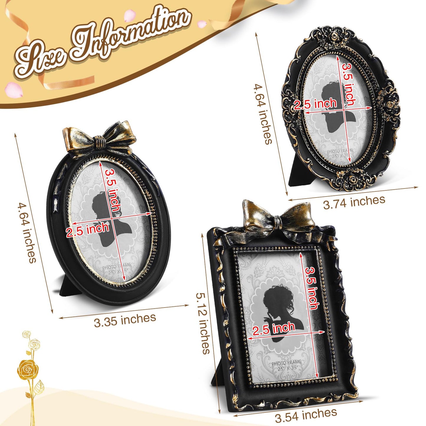 Tiny Small Picture Frames Vintage Oval Resin Picture Frames