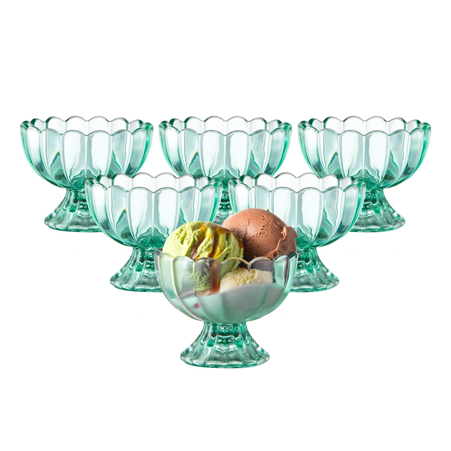 Set of 5oz Footed Tulip Glass Dessert Cups – Perfect for Ice Cream, Sundaes, Fruit, Snacks, Cocktails & Holiday Parties